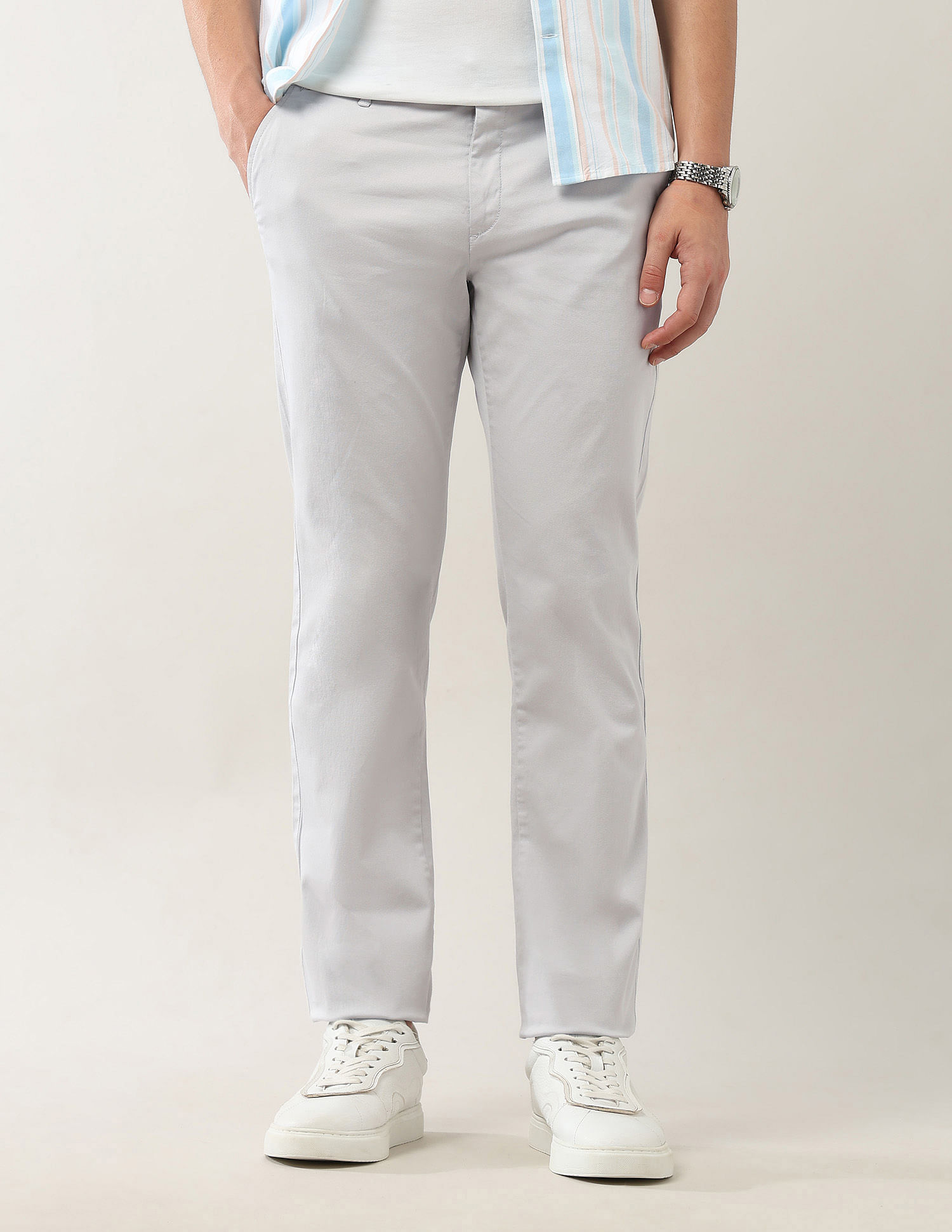 Arrow Sport Mid Rise Regular Fit Trousers