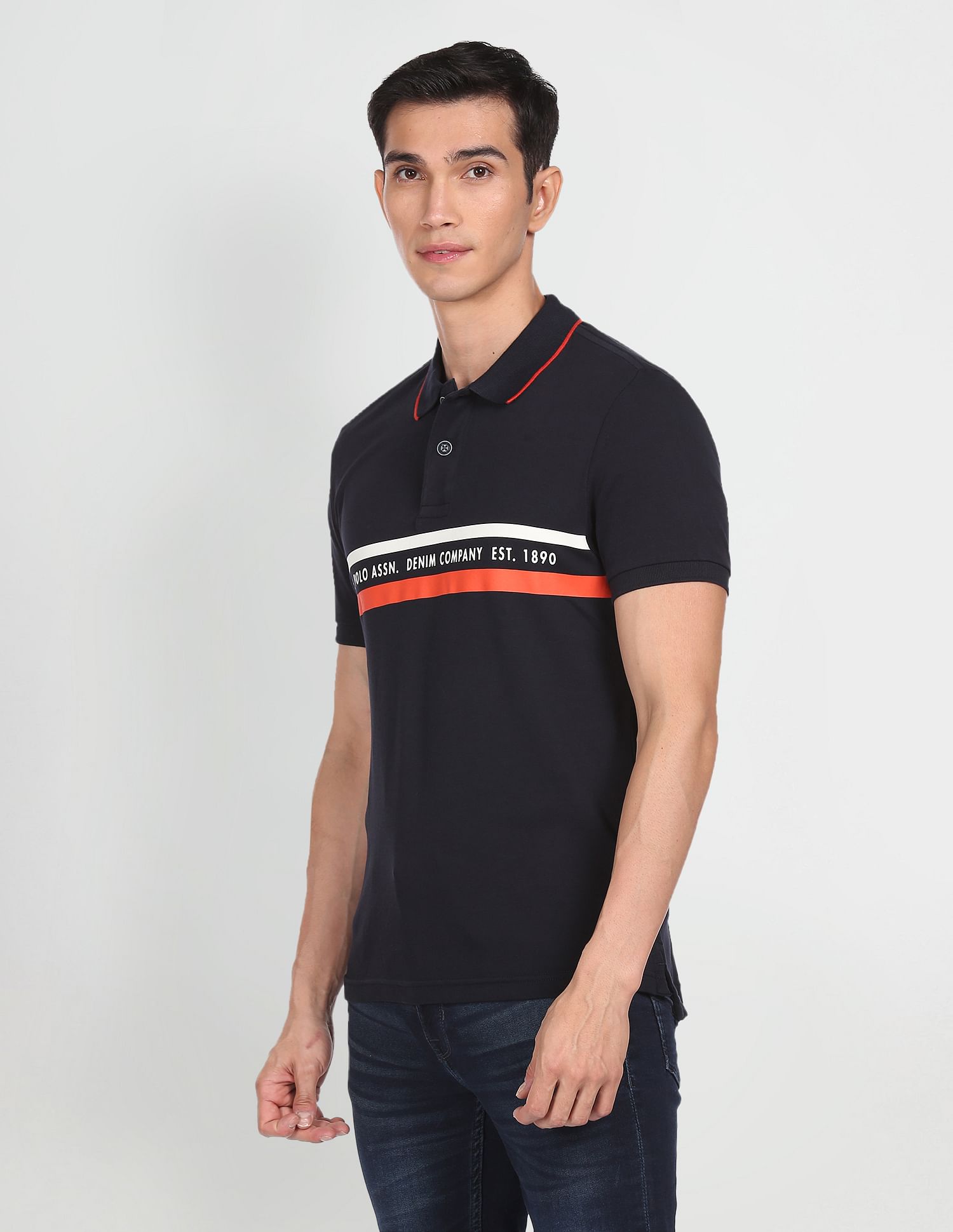 U.S. Polo Assn. Denim Co. Pure Cotton Striped Polo Shirt