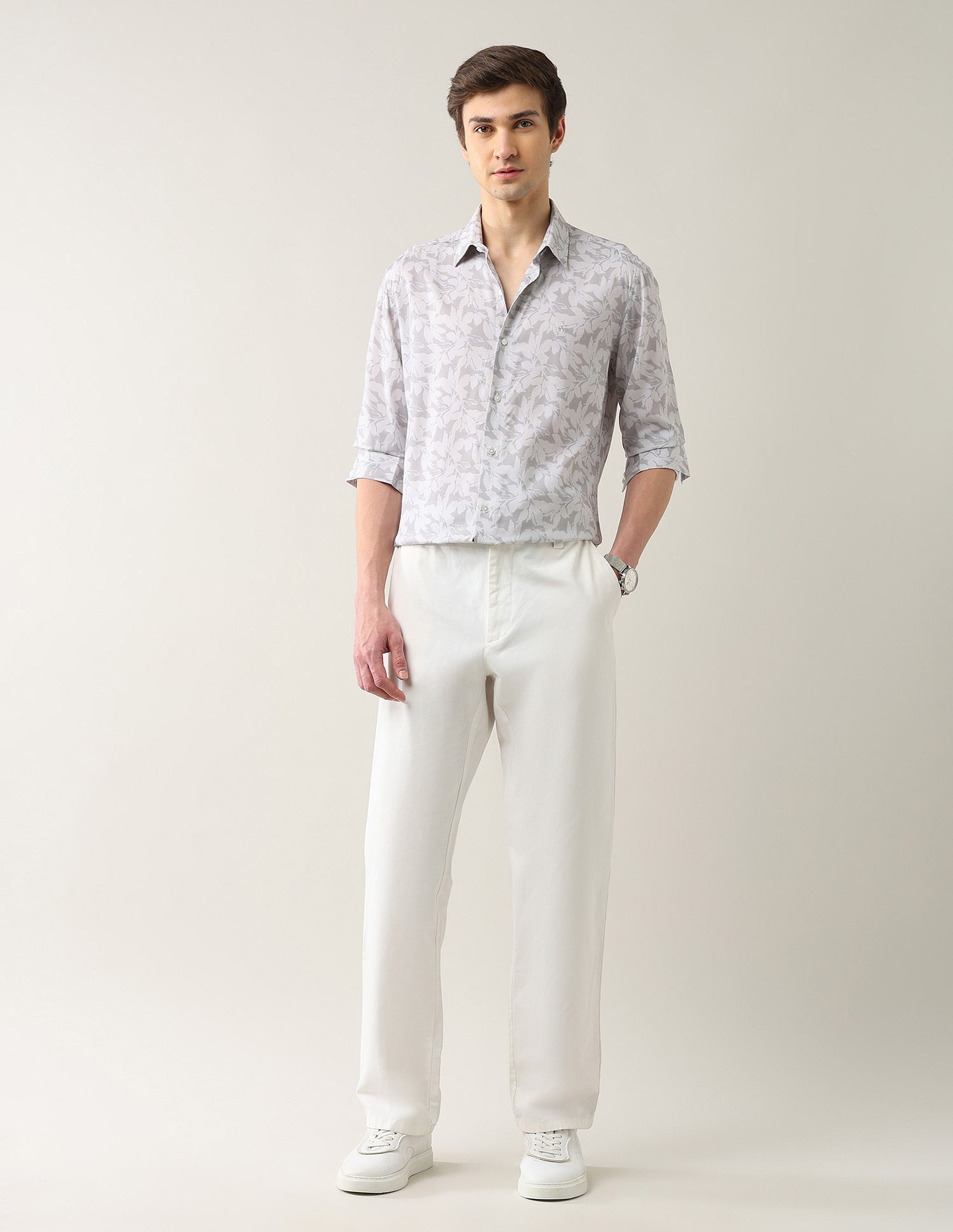 Arrow Newyork Tropical Printed Slim Fit Shirt