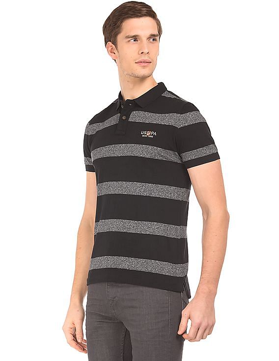 U.S. Polo Assn. Denim Co. Striped Muscle Fit Polo Shirt
