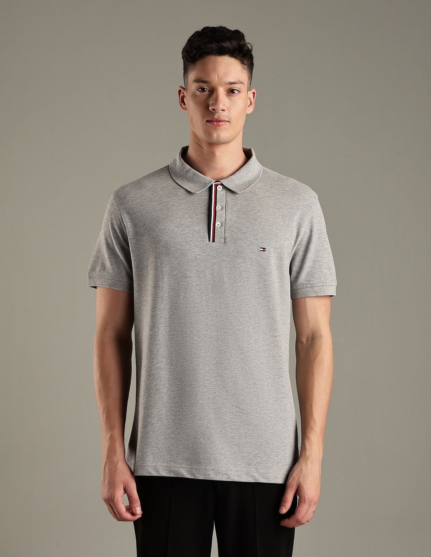 Tommy Hilfiger Solid Regular-Fit Cotton Polo Shirt