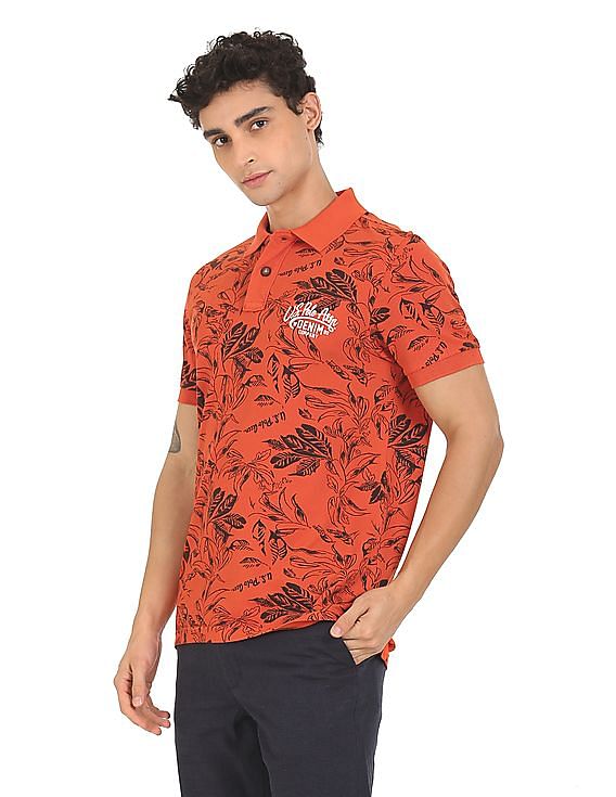 U.S. Polo Assn. Denim Co. Printed Cotton Polo Shirt