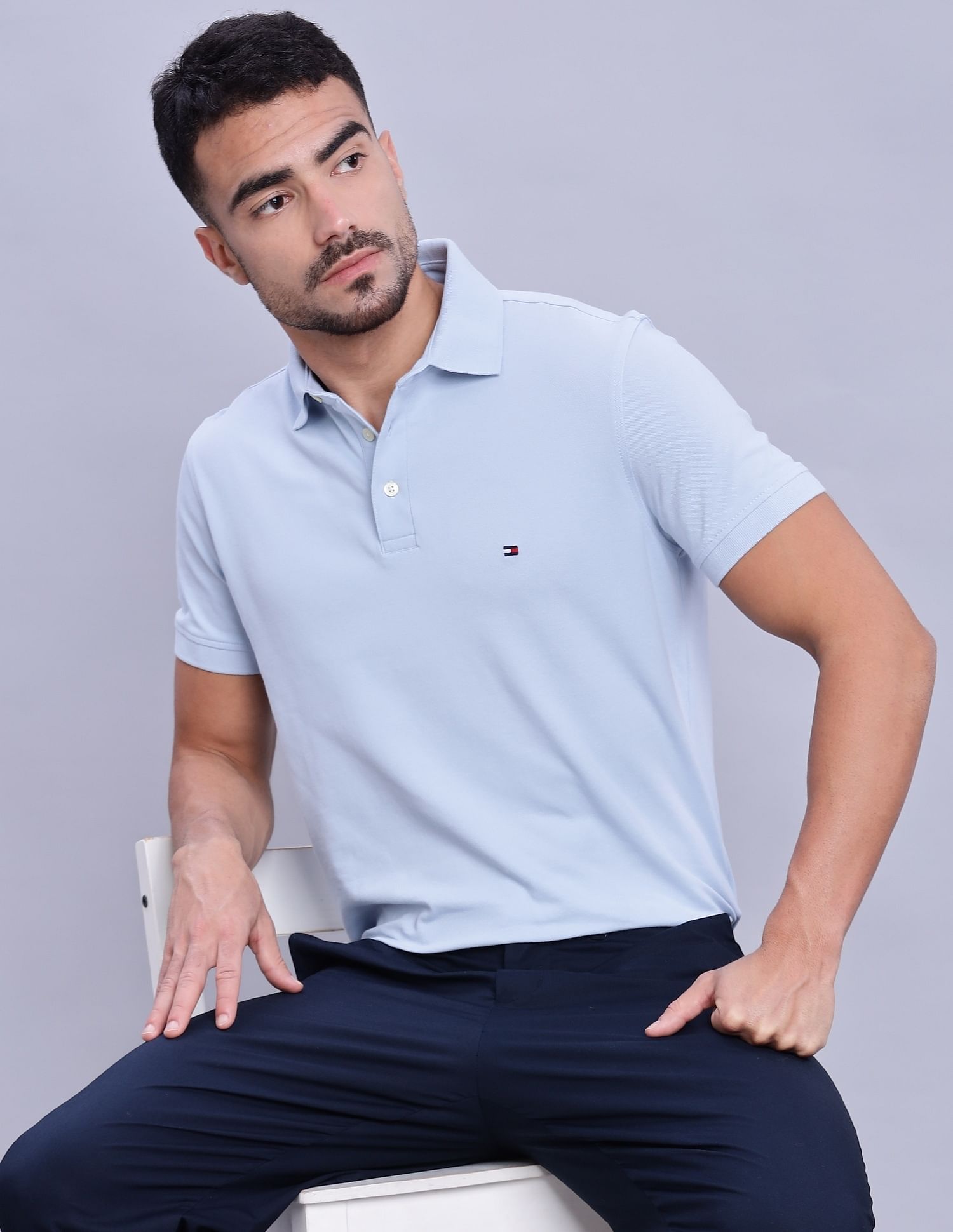 Tommy Hilfiger Solid Regular-Fit Cotton Polo Shirts