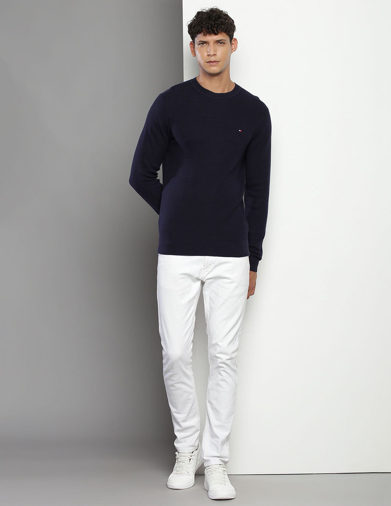 Tommy Hilfiger Crew Neck Textured Sweater