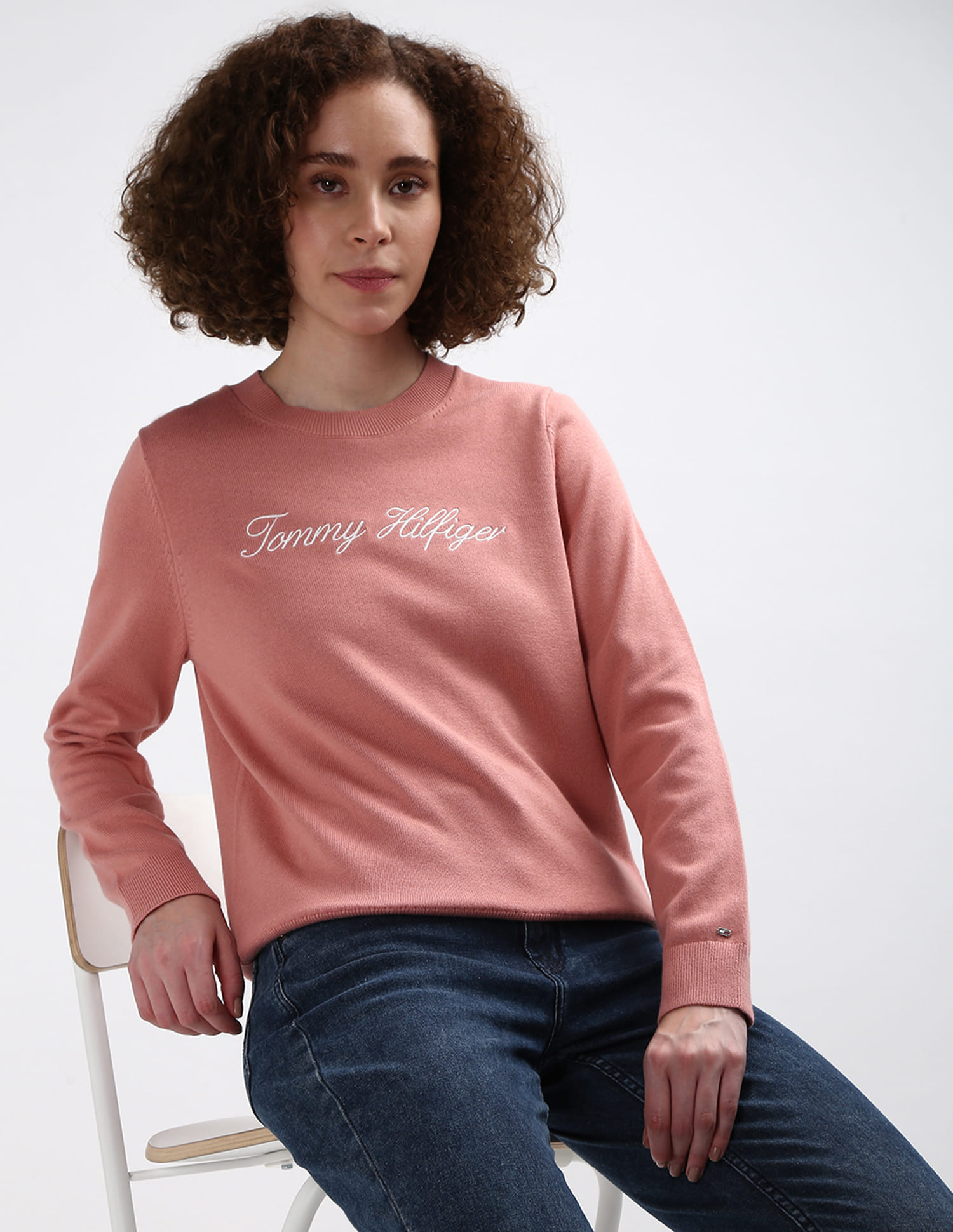 Buy Tommy Hilfiger Embroidered Script Cotton Sweater