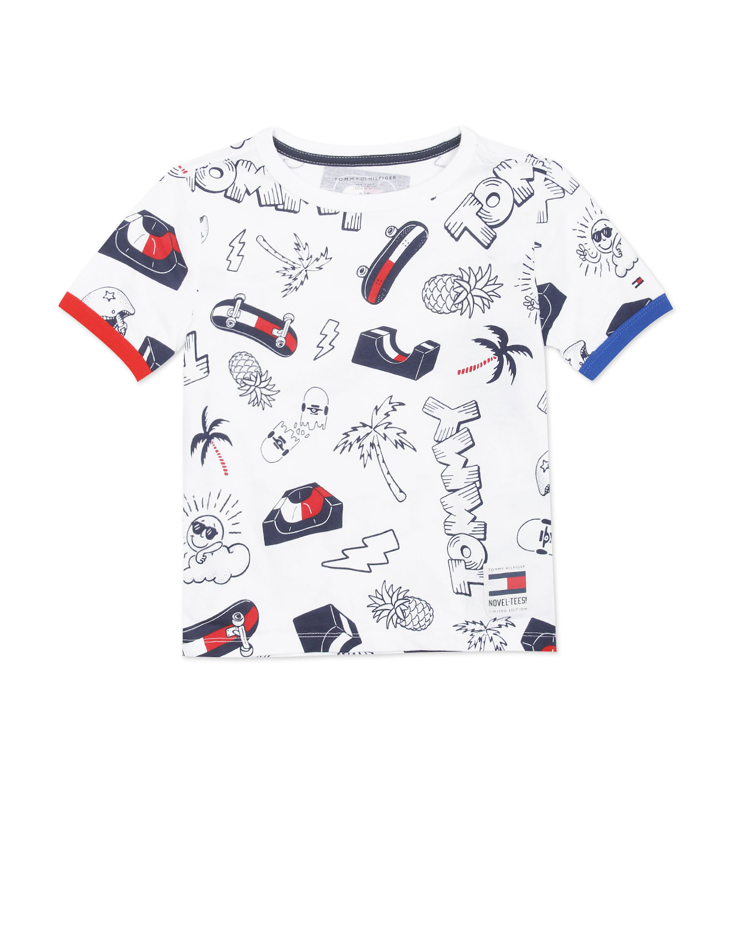 Pluche pop jaloezie site Buy Tommy Hilfiger Kids Boys White Crew Neck Printed T-Shirt - NNNOW.com