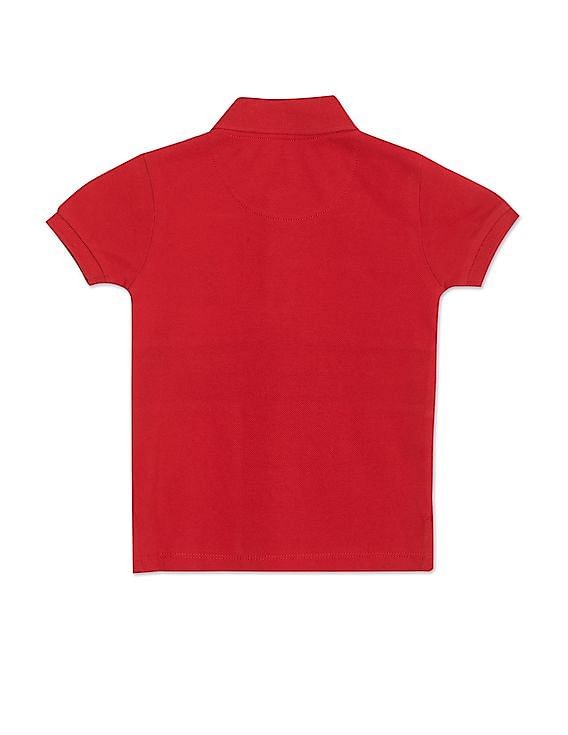 U.S. Polo Assn. Kids Ribbed Collar Branded Polo Shirt
