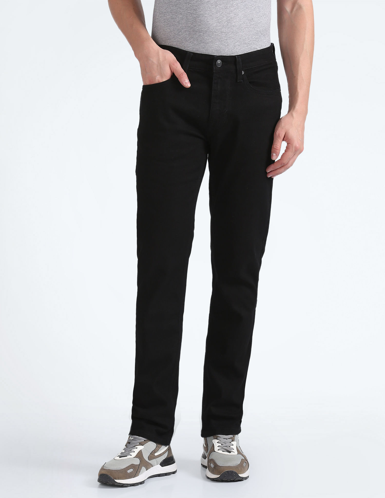 Flying Machine Mid Rise Slim Straight Fit Jeans