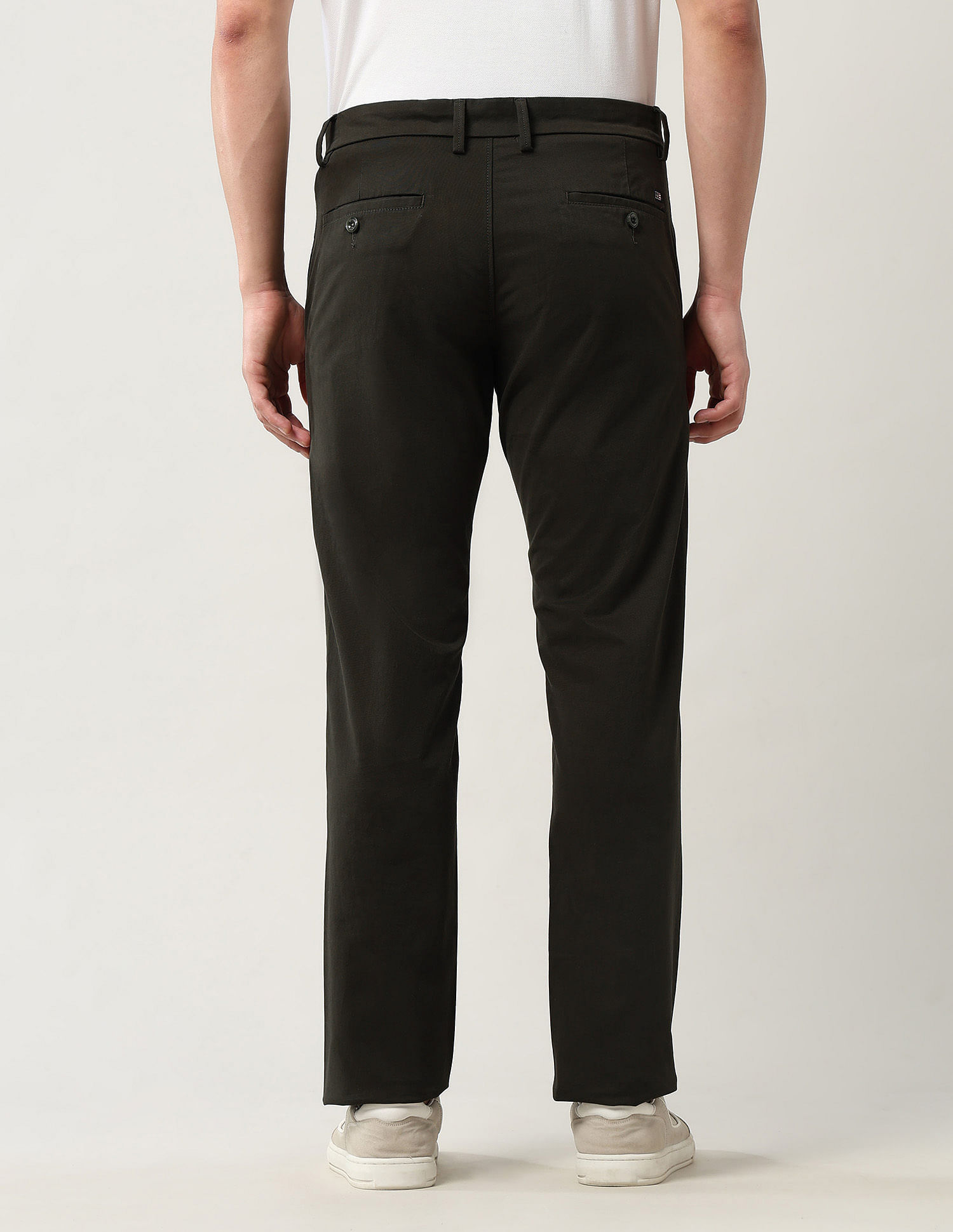 Arrow Sport Solid Slim Fit Twill Trousers