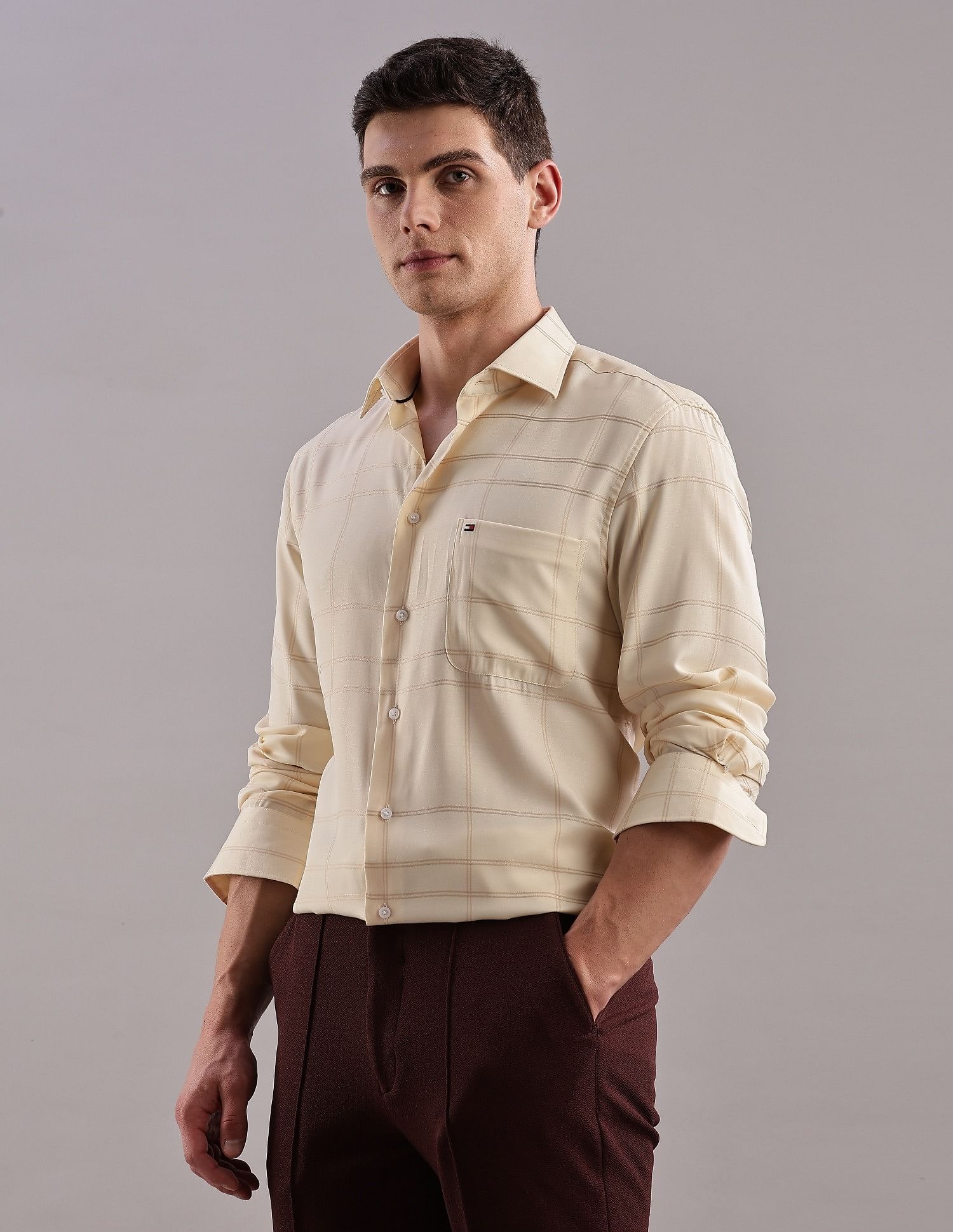 Tommy Hilfiger Checks Slim-Fit Viscose Shirt