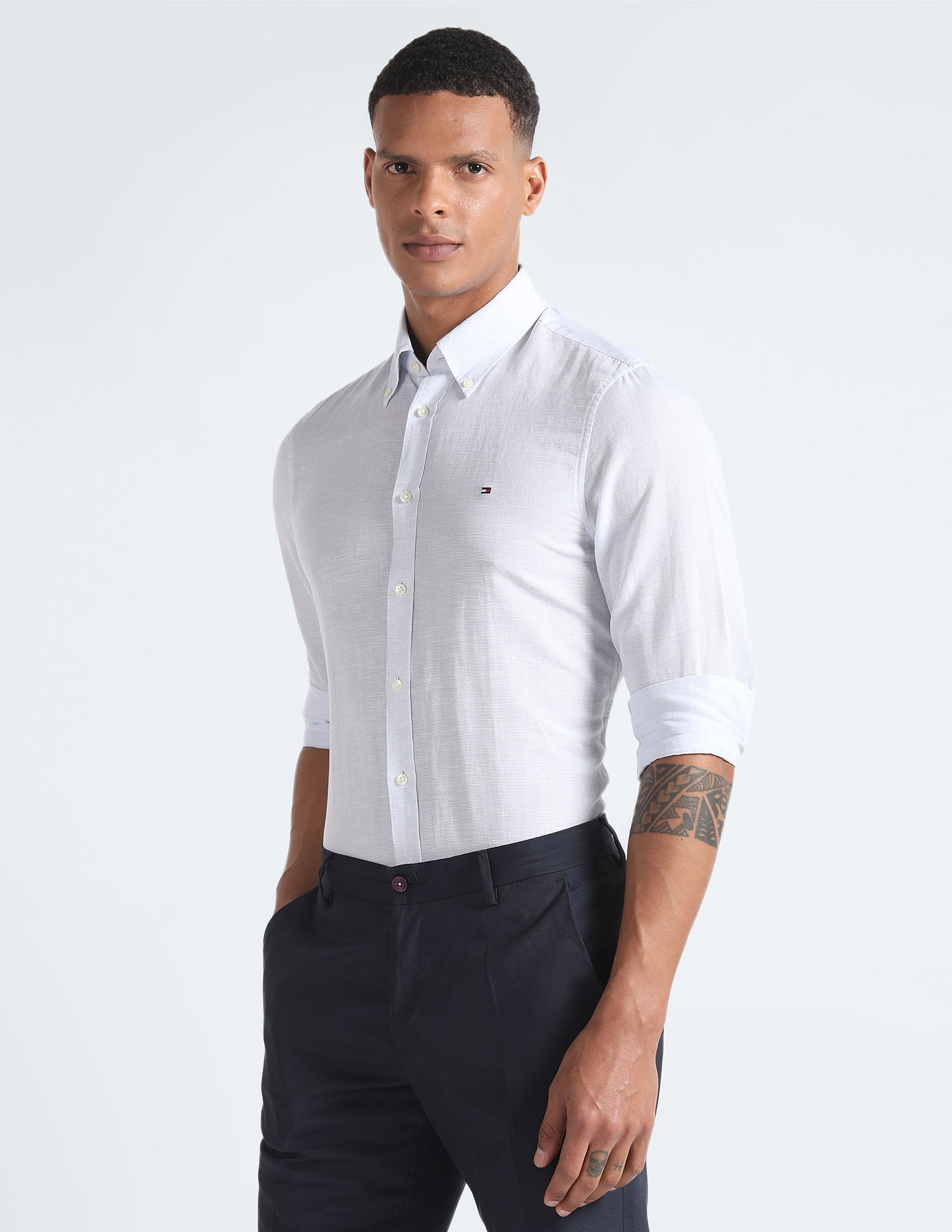 Tommy Hilfiger Linen Dobby Slim Fit Shirt