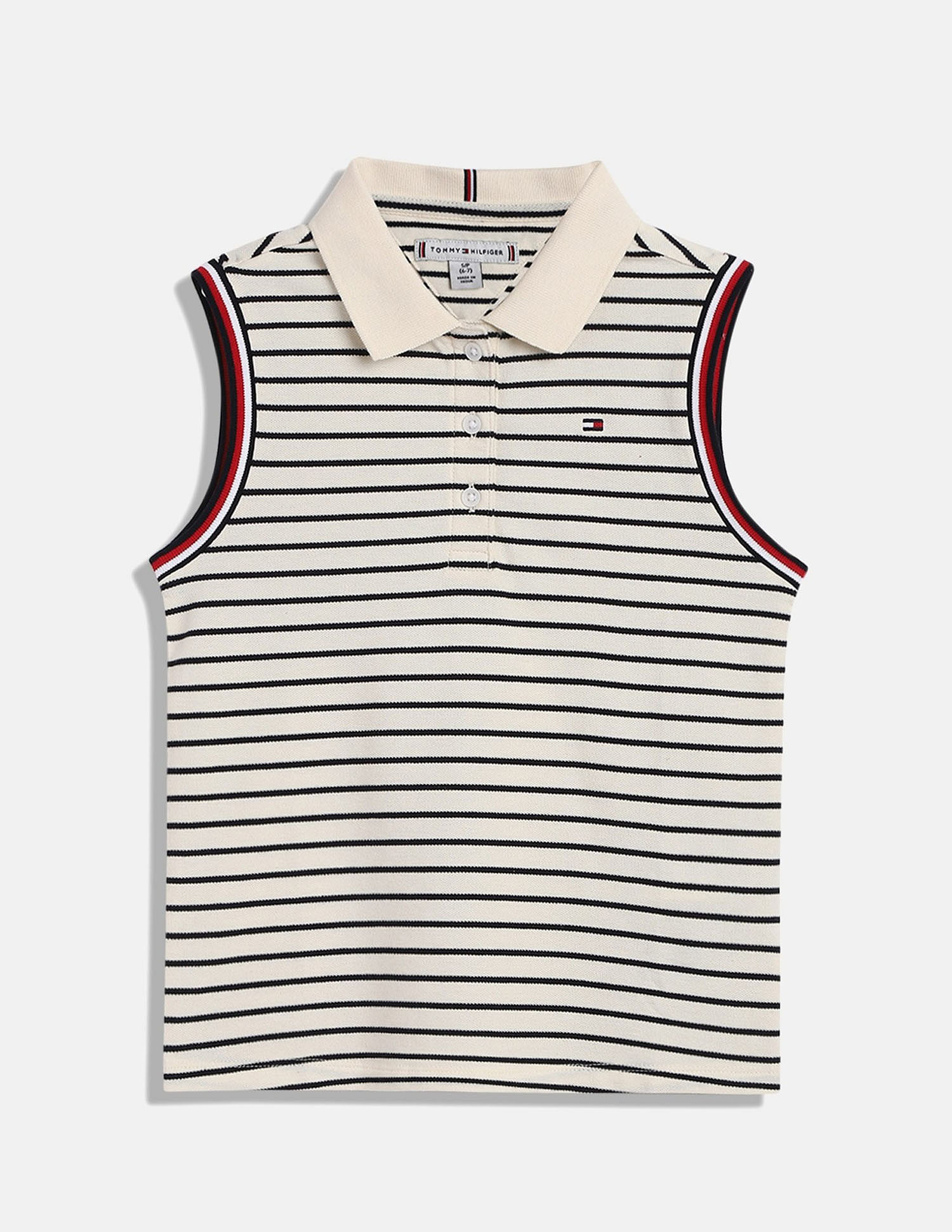 Tommy Hilfiger Kids Girls Stripe Regular Fit Polo