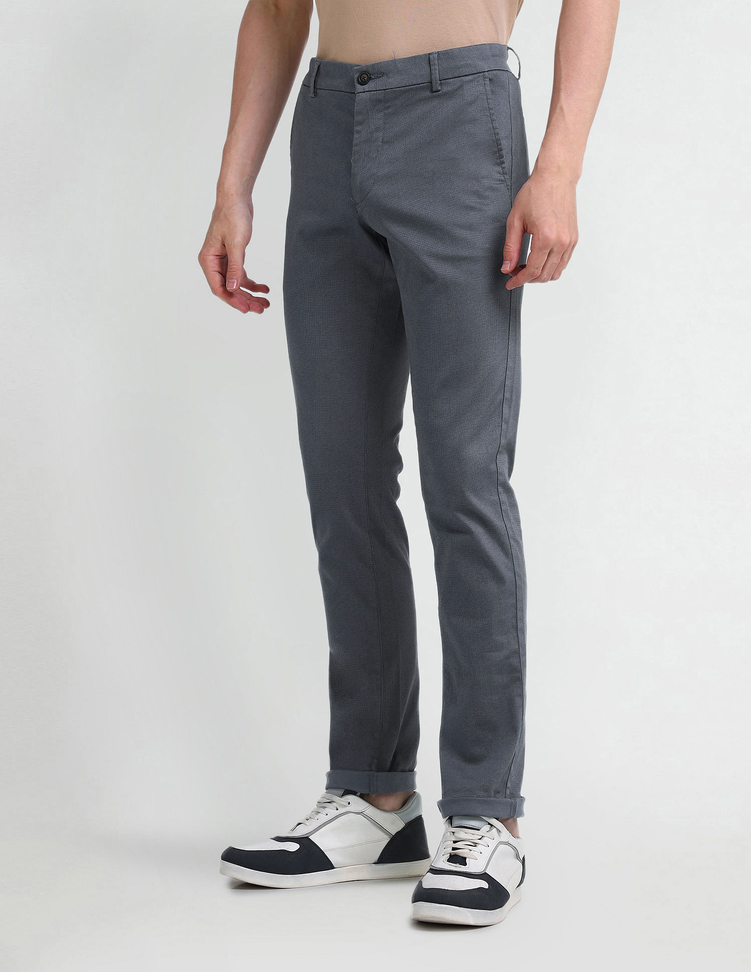 Arrow Sport Slim Mid Rise Printed Trousers