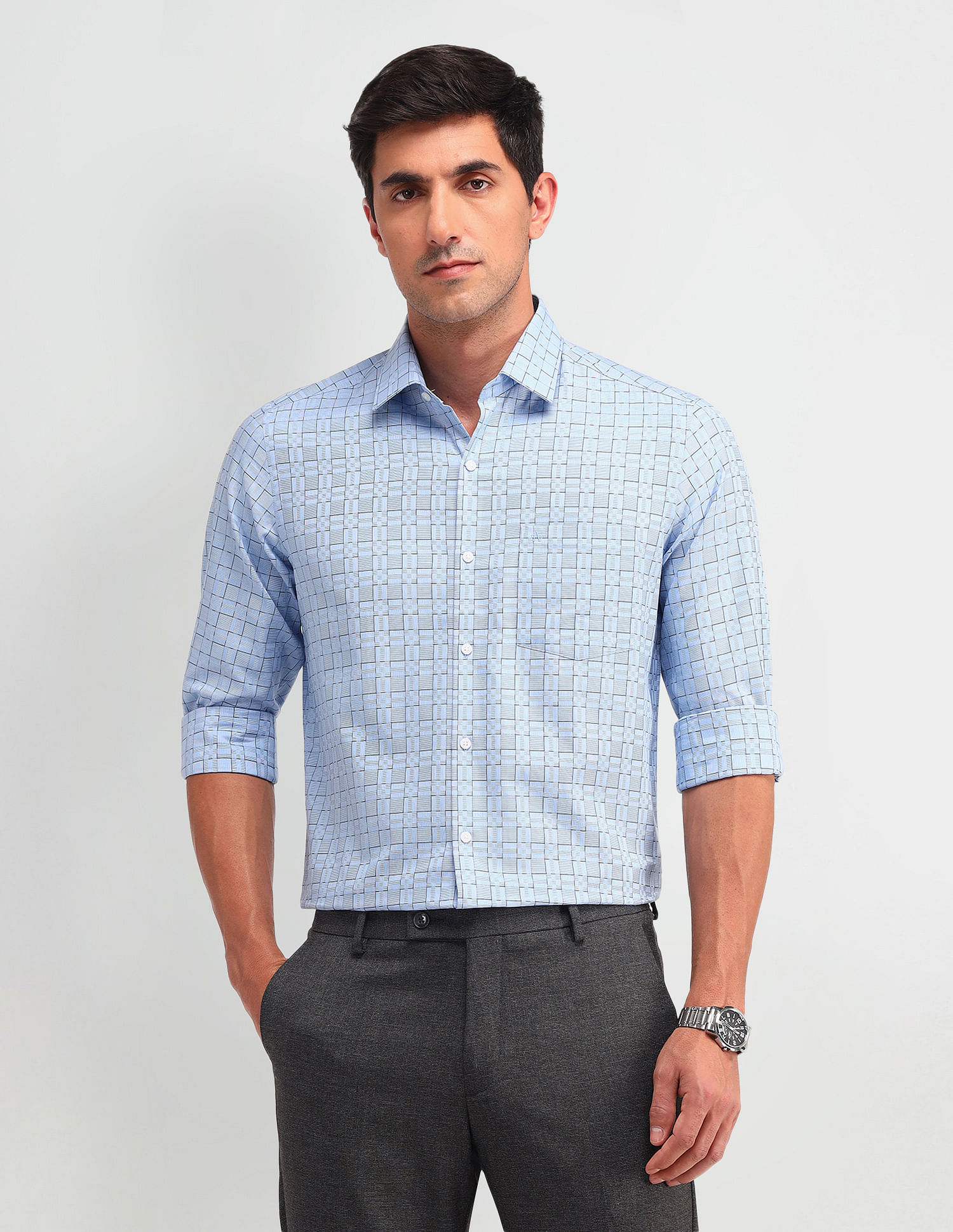 Arrow Manhattan Slim Fit Checked Shirt