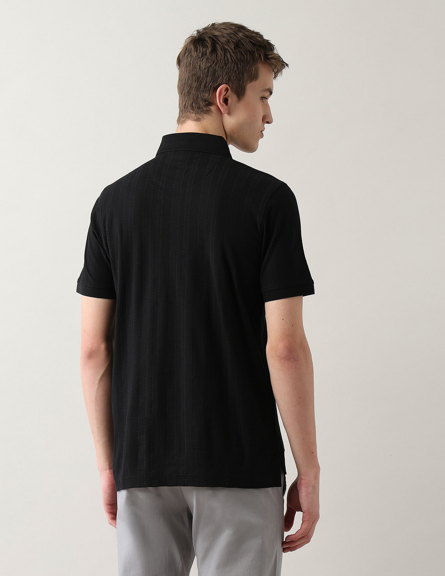 Arrow Textured Night Is Young Polo Shirt