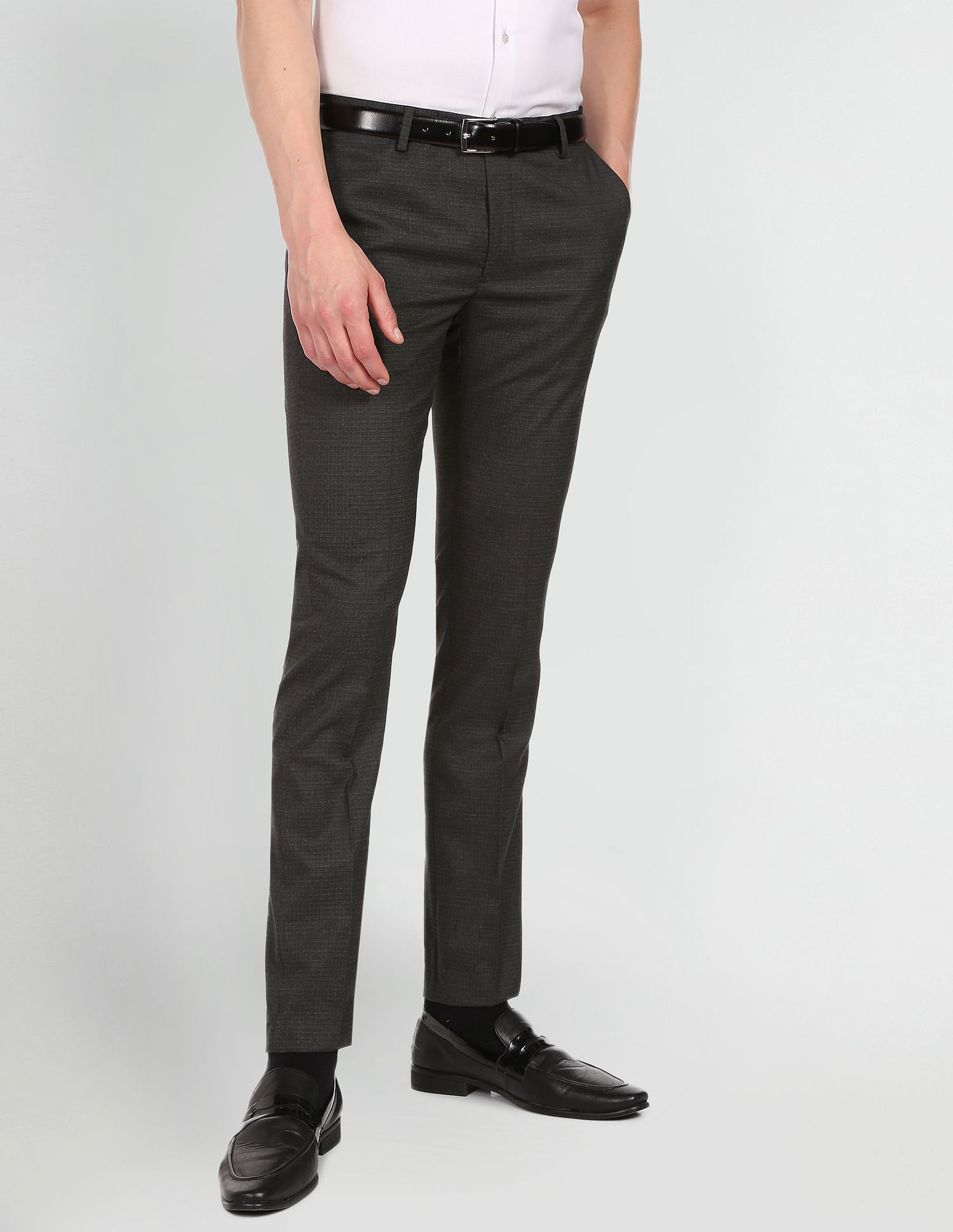 Arrow Heathered Hudson Tailored Fit Trousers
