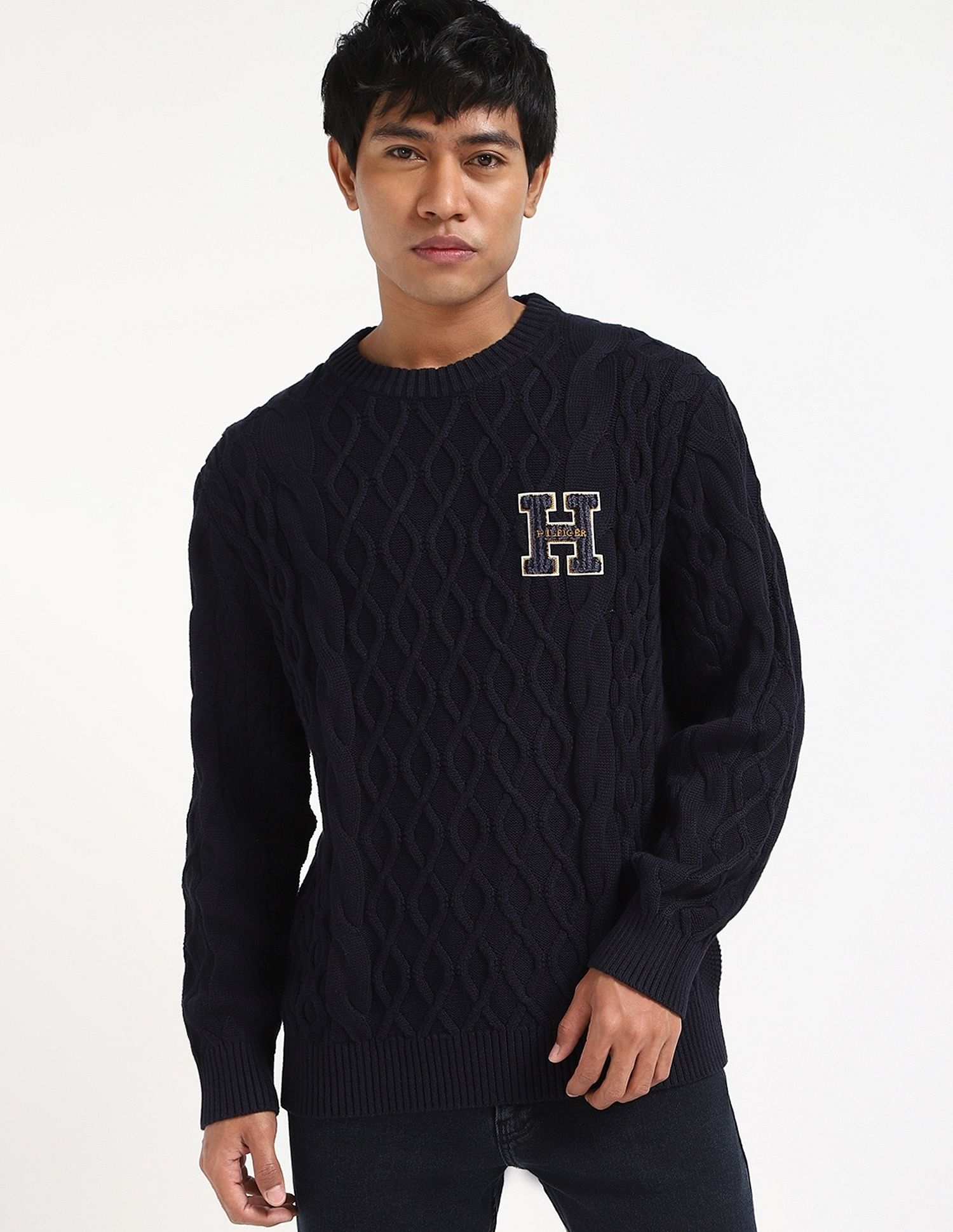Tommy Hilfiger Aop Relaxed-Fit Cotton Sweater