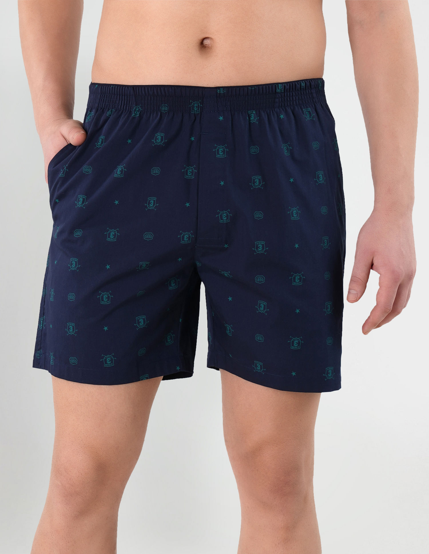 Buy USPA Innerwear Relaxed Fit Printed IYAB Boxers - Pack Of 1 - NNNOW.com