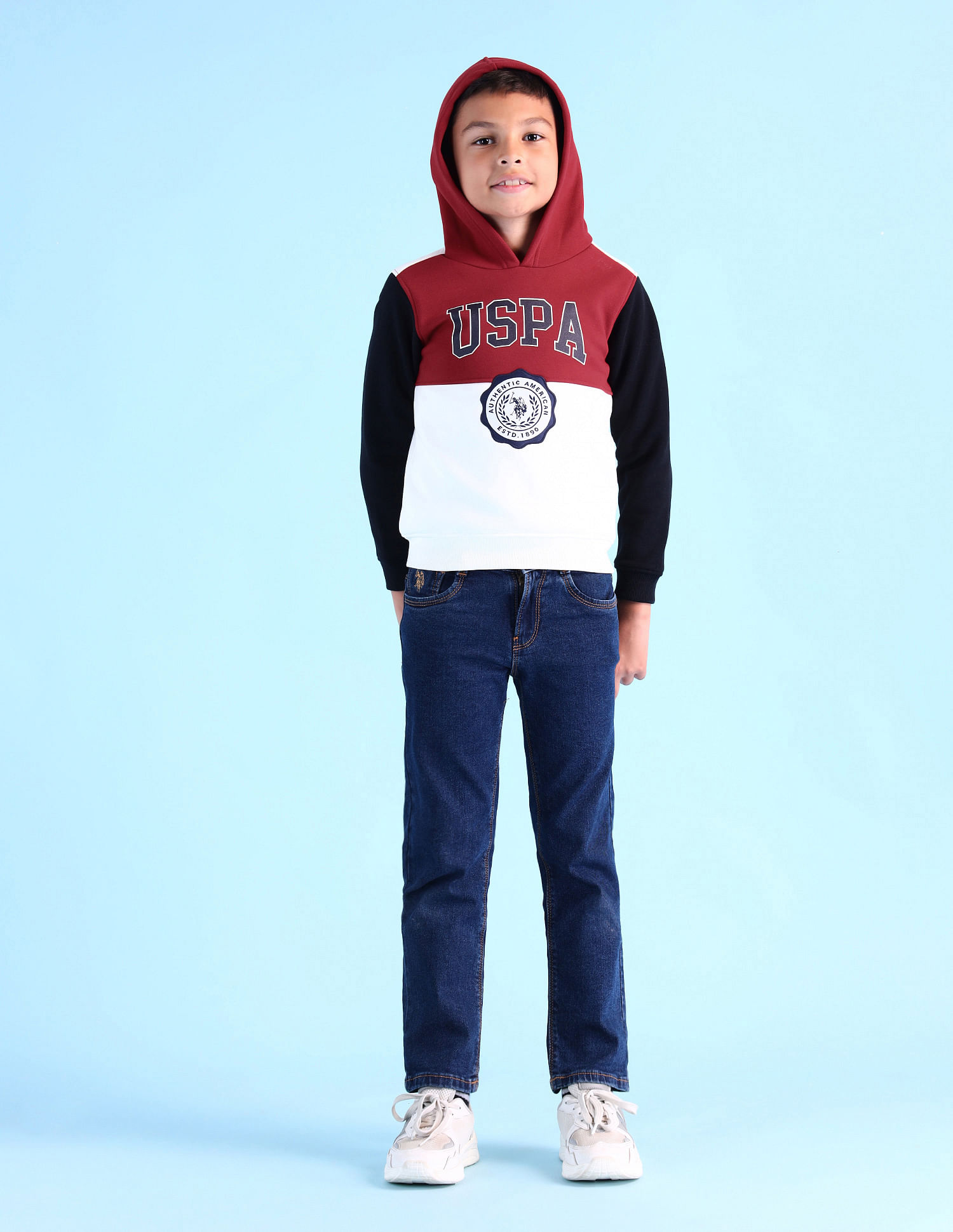 U.S. Polo Assn. Kids Boys Brand Printed Hooded Sweatshirt