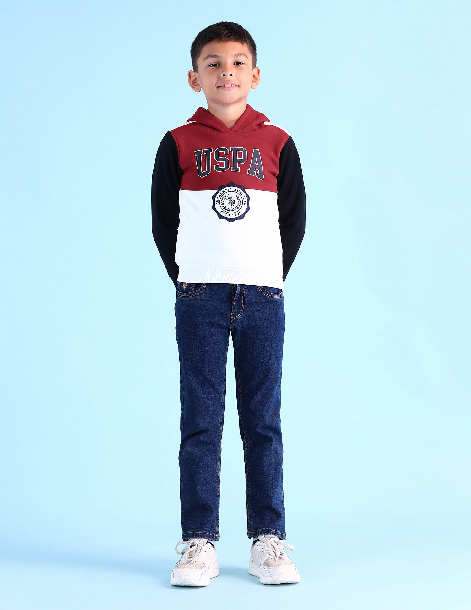 U.S. Polo Assn. Kids Boys Brand Printed Hooded Sweatshirt