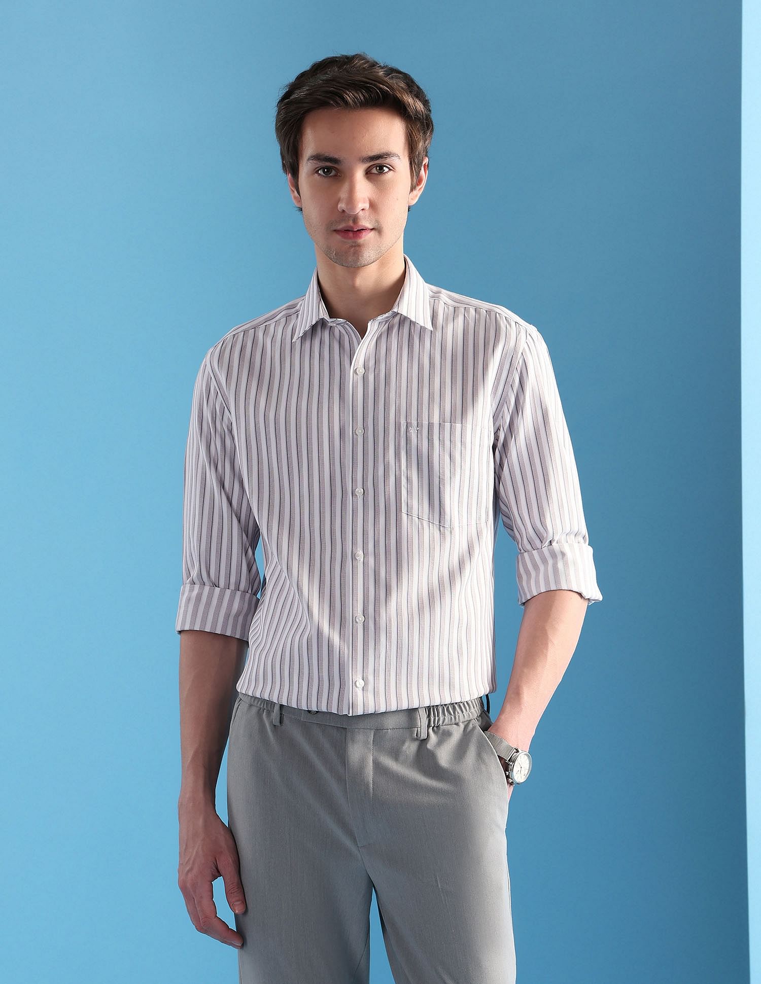 Arrow Vertical Striped Liberty Classic Fit Velocity Shirt