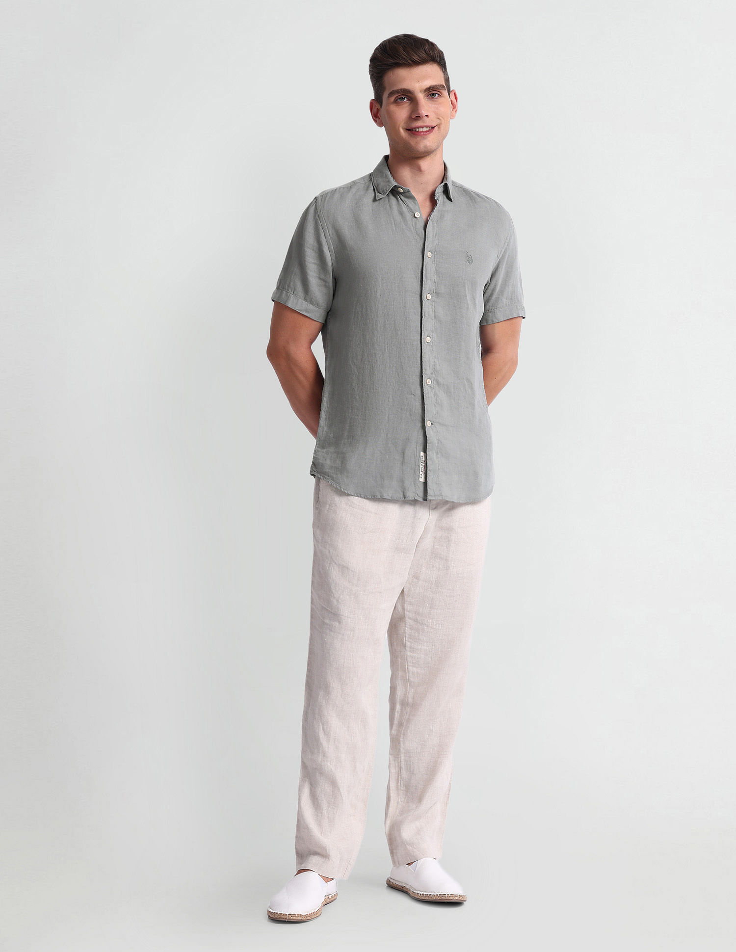 U.S. Polo Assn. Denim Co. Slim Fit Solid Shirt