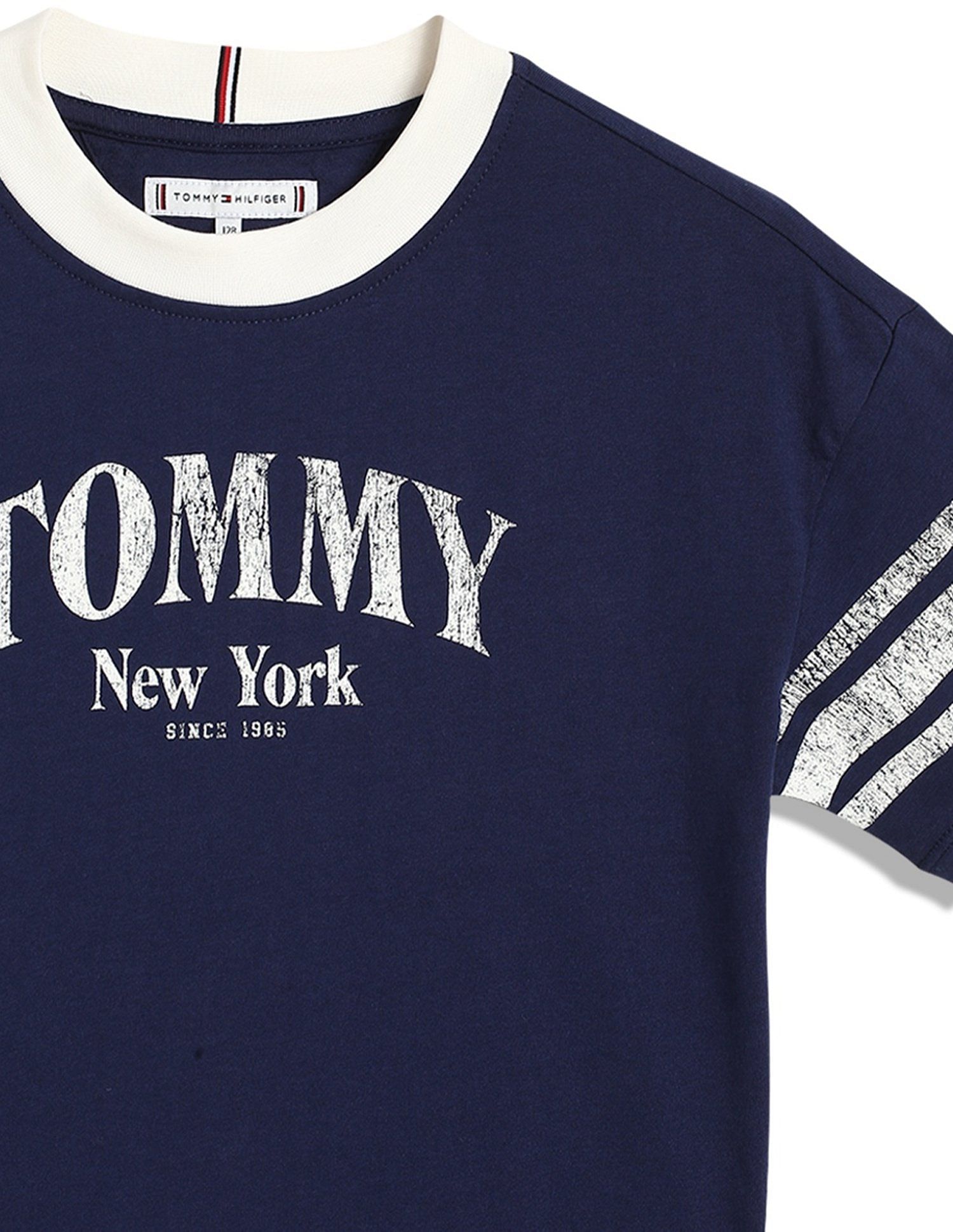 Tommy Hilfiger Girls Blue Logo T-Shirt