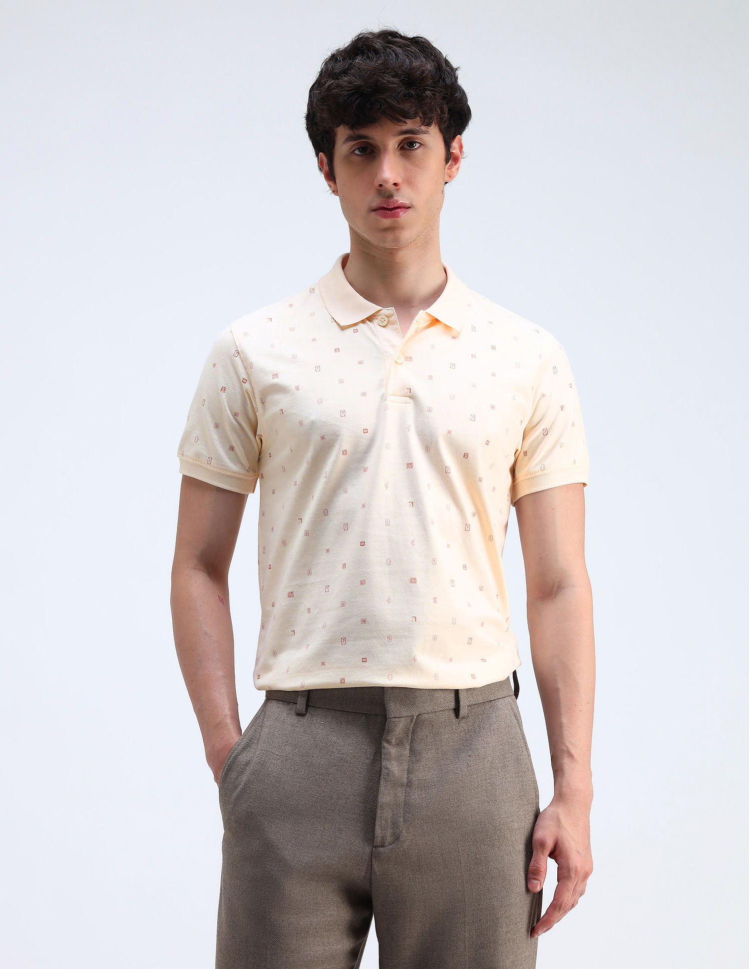 Flying Machine Printed Regular Fit Polo Shirt