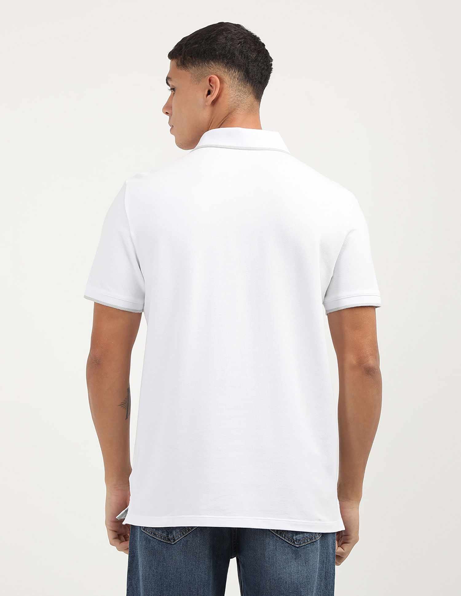 Calvin Klein Jeans Stretch Pique Solid Tipped Polo Shirt