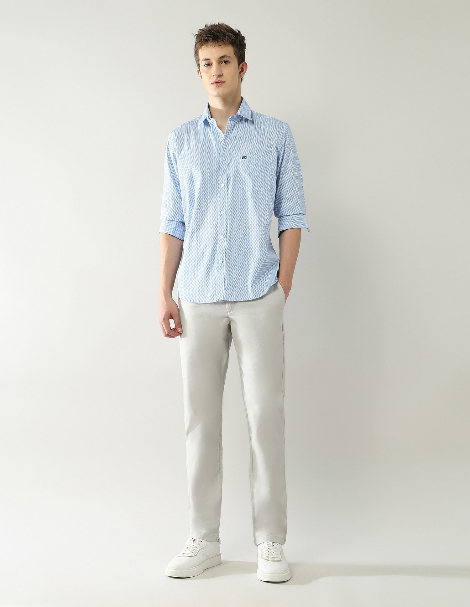 Arrow Sport Slim Fit All Over Printed Shirt