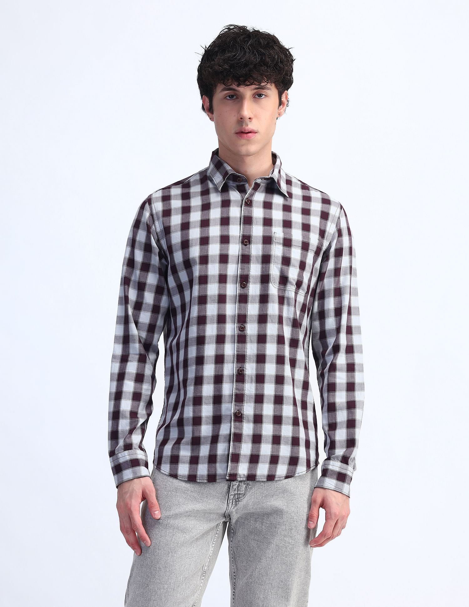 Flying Machine Slim Fit Checked Shirt