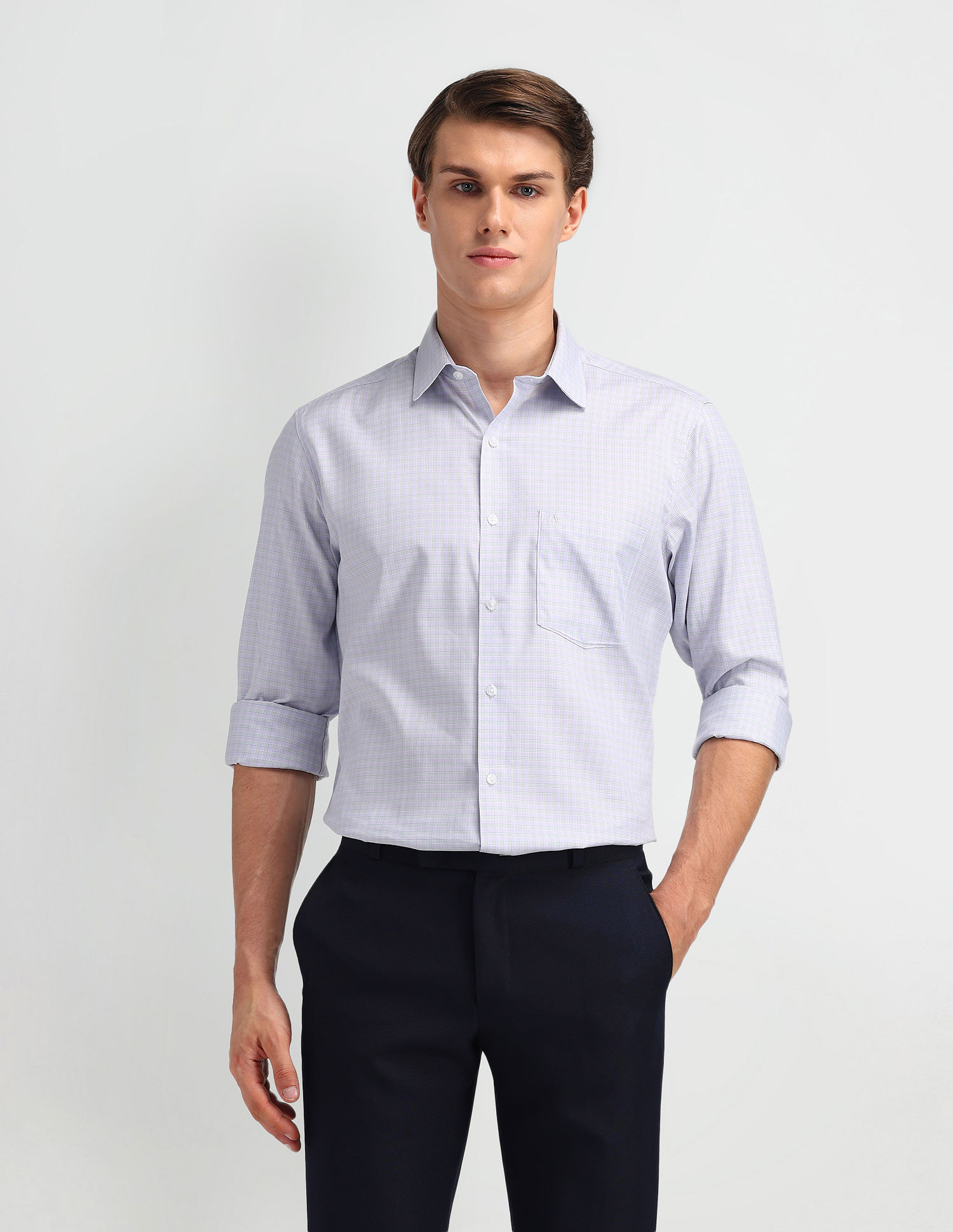 Arrow Liberty Classic Fit Micro Checked Shirt