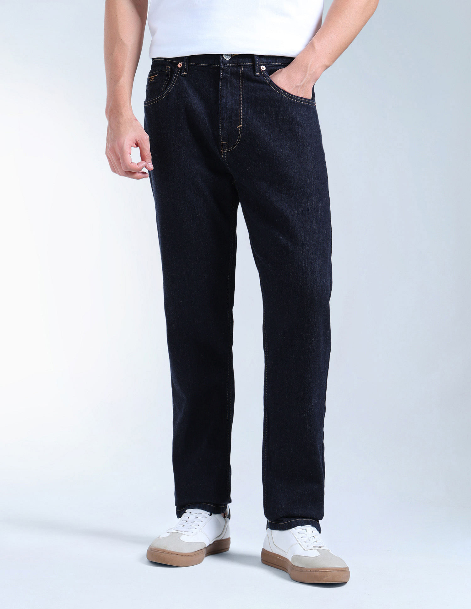 Flying Machine Slash Slim Tapered Rinsed Jeans
