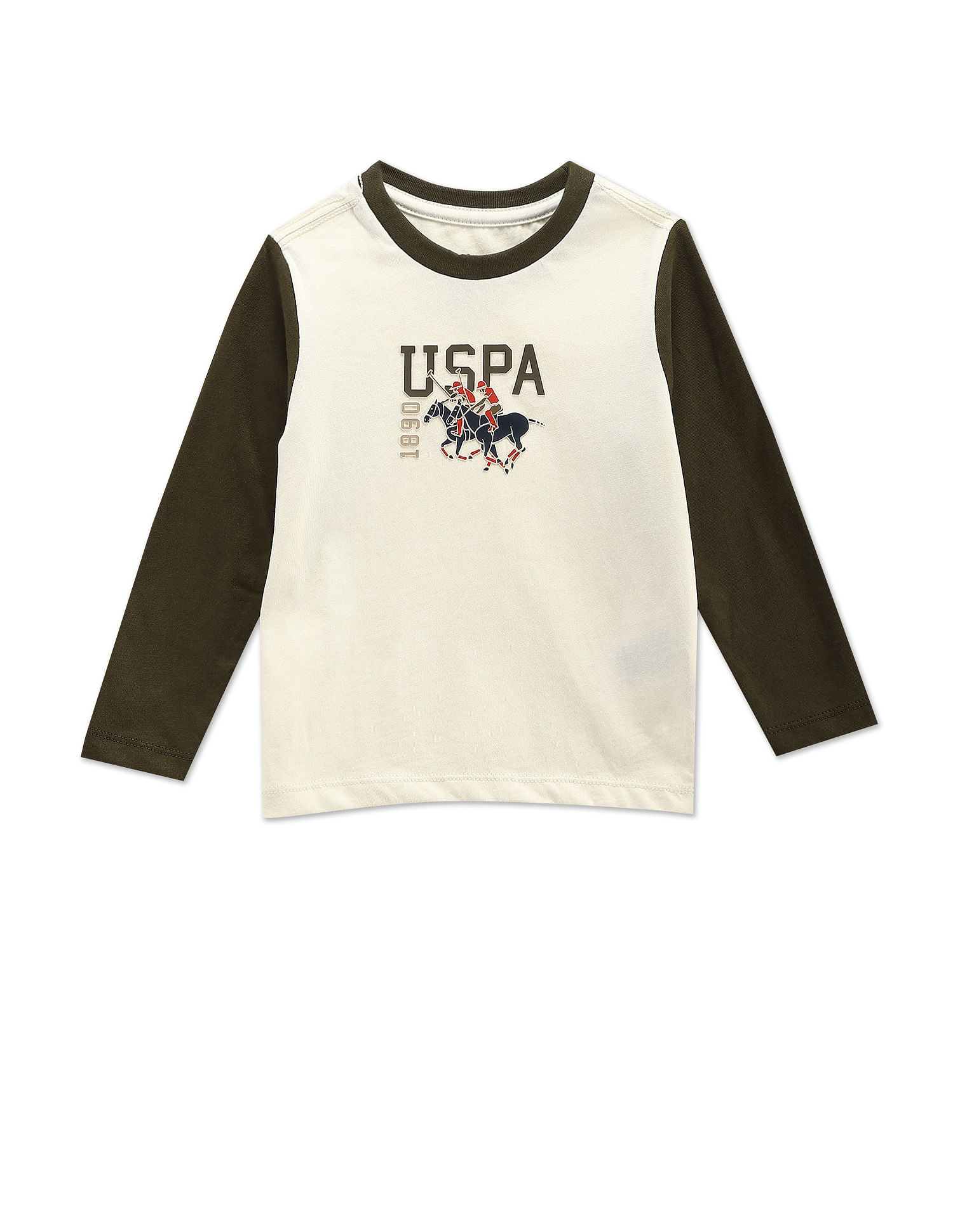 U.S. Polo Assn. Kids Boys Colour Block Cotton  T-Shirt