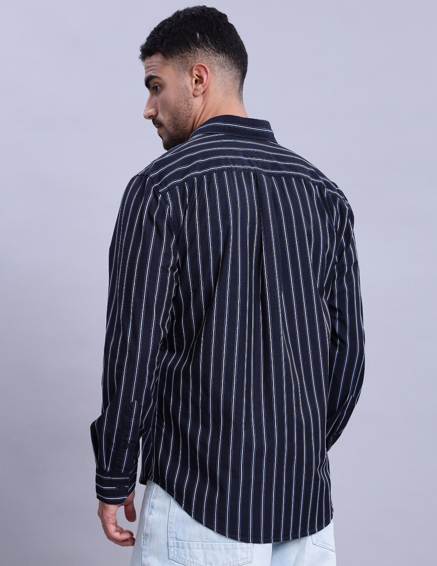 Tommy Hilfiger Striped Regular Fit Plain Woven Shirt