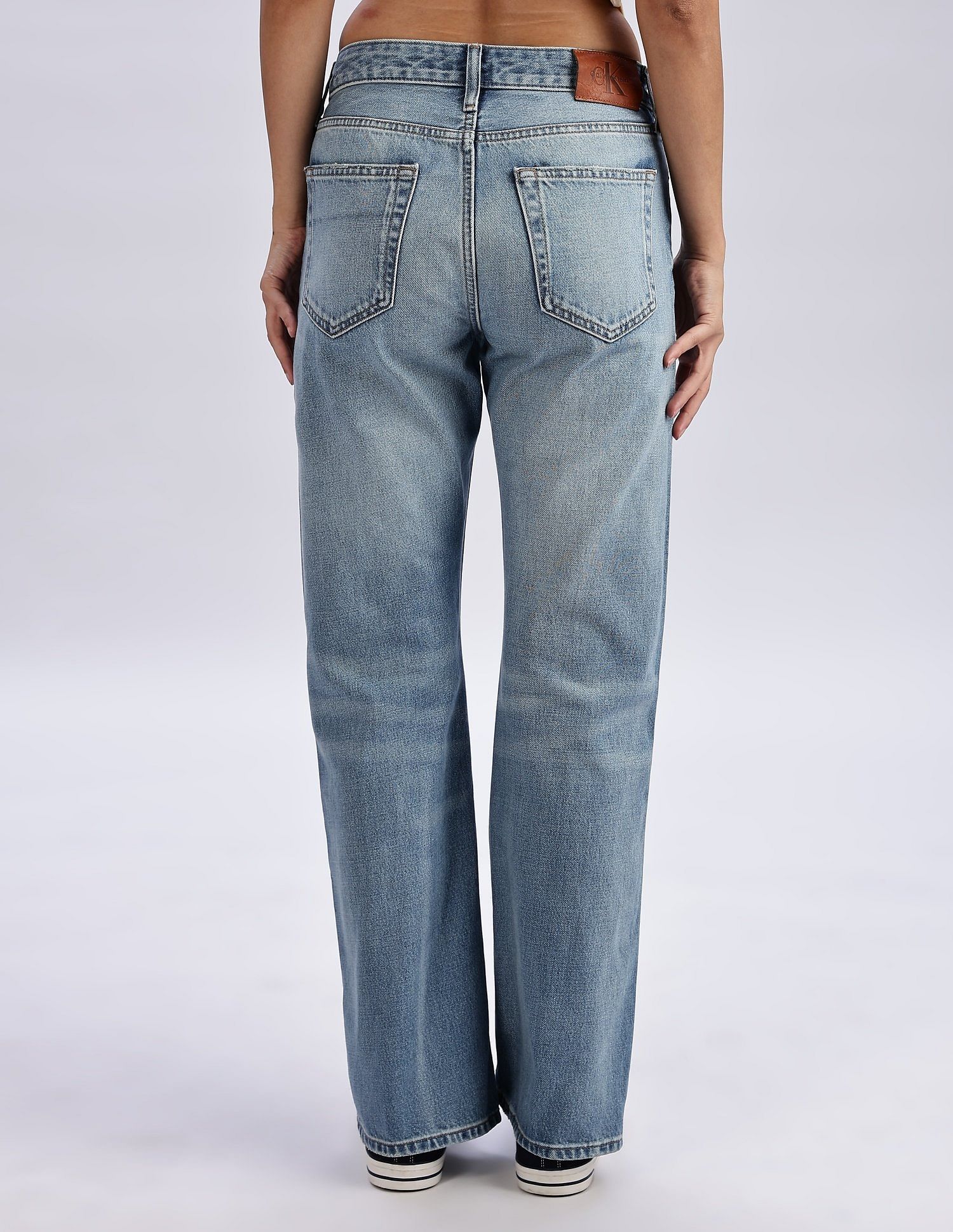 Calvin Klein Jeans Whiskered Bootcut-Fit Mid Rise Jeans