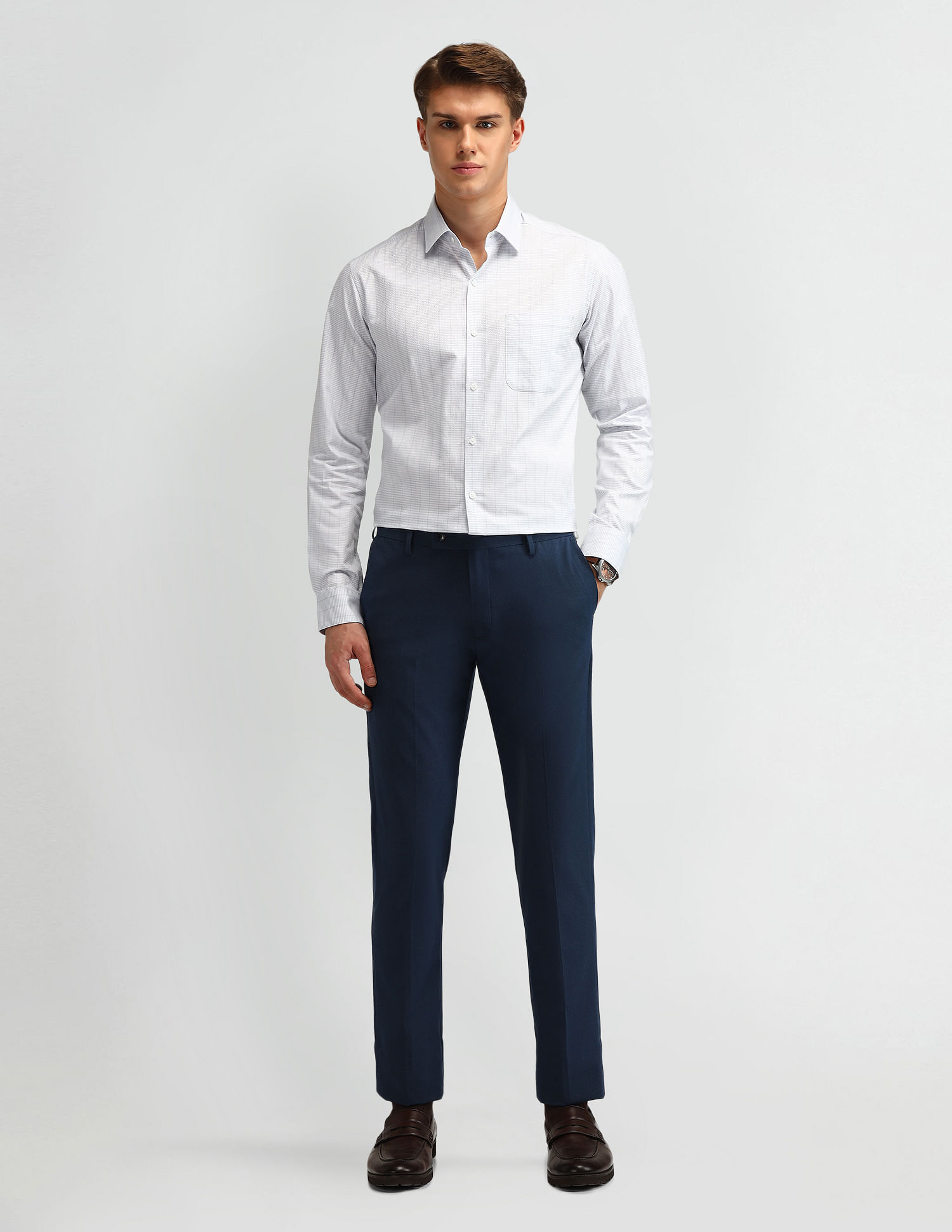 Arrow Italian Elegance Geometric Slim Fit Shirt