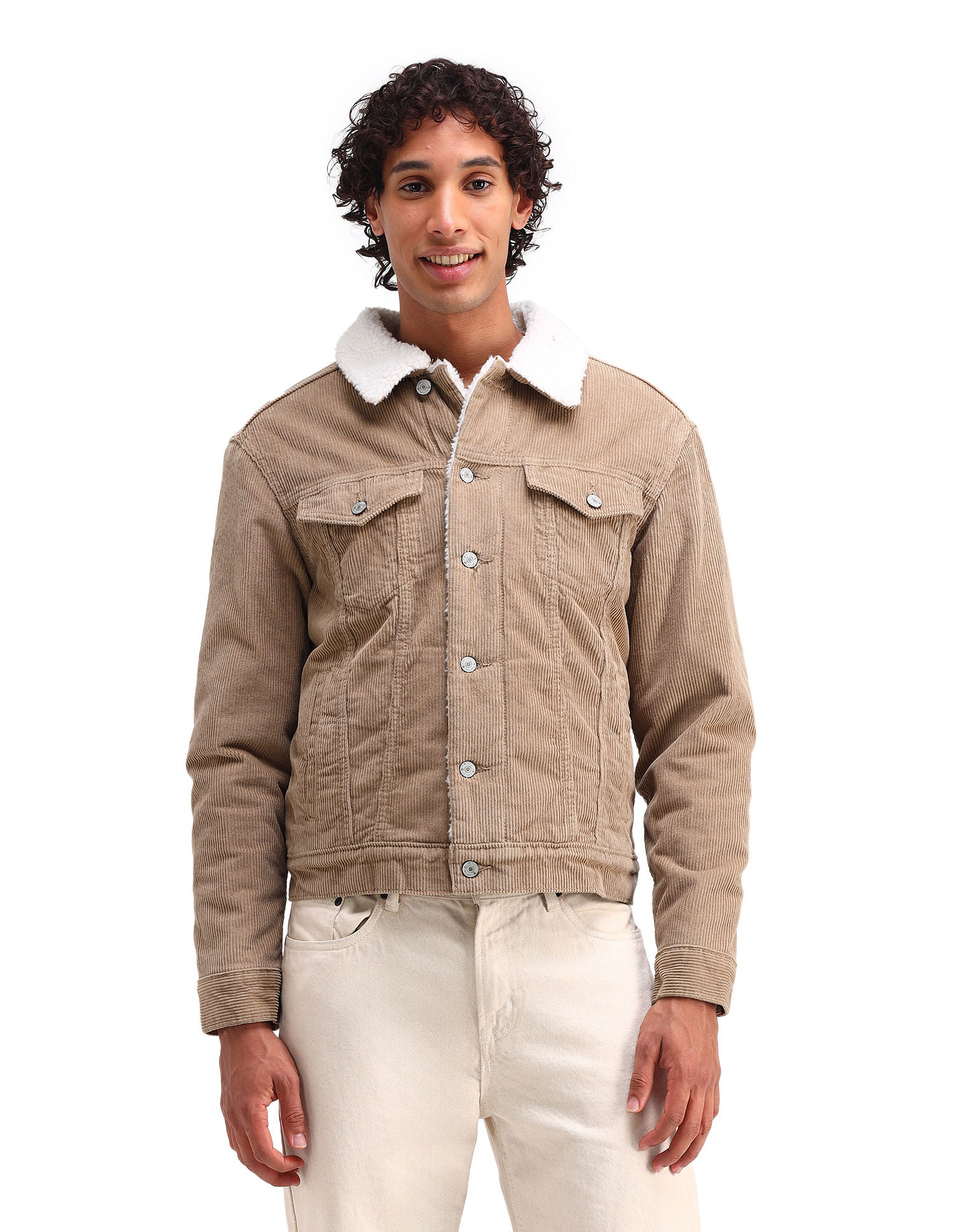 U.S. Polo Assn. Denim Co. Slim Fit Corduroy Sherpa Jacket