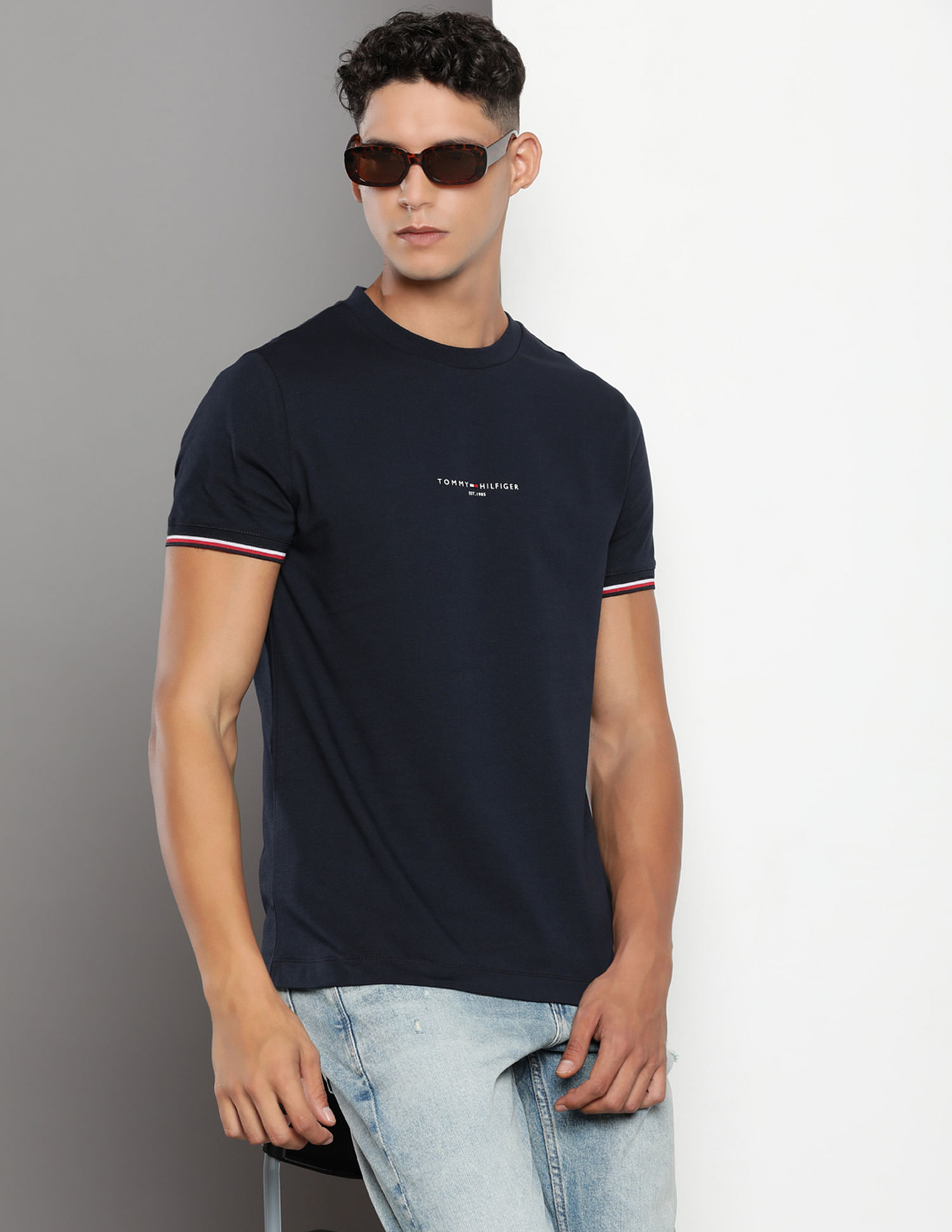 Tommy Hilfiger Transitional Cotton Tipped Sleeve Hem T-Shirt