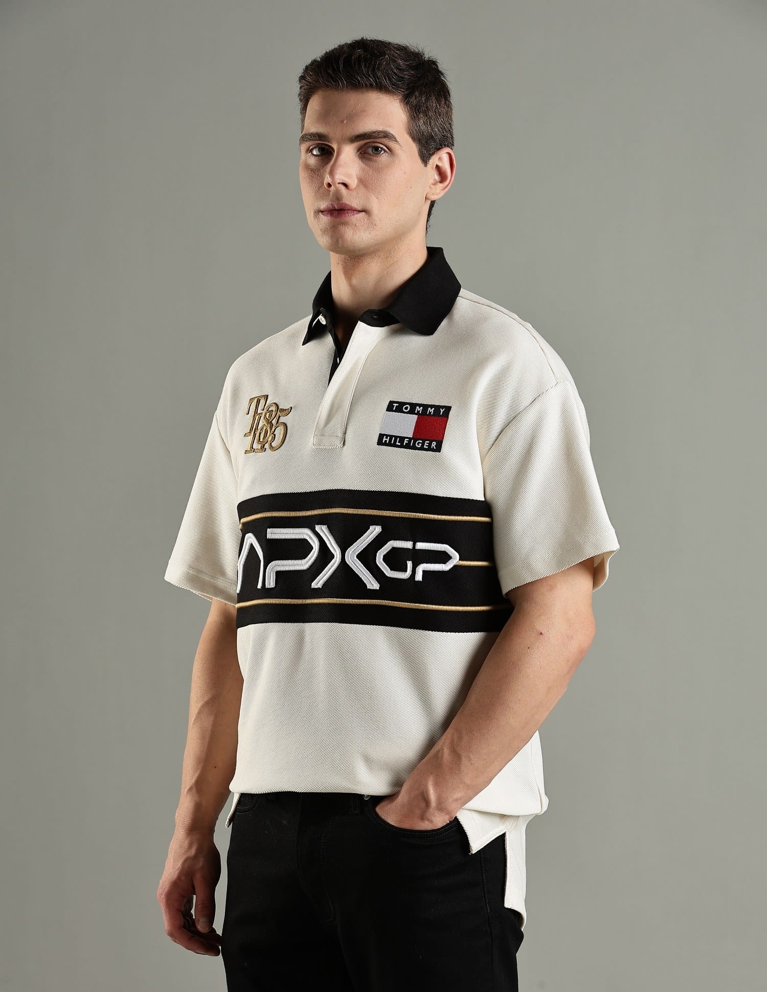 Buy Tommy Hilfiger Embroidered Relaxed-Fit Cotton Polo T-Shirt