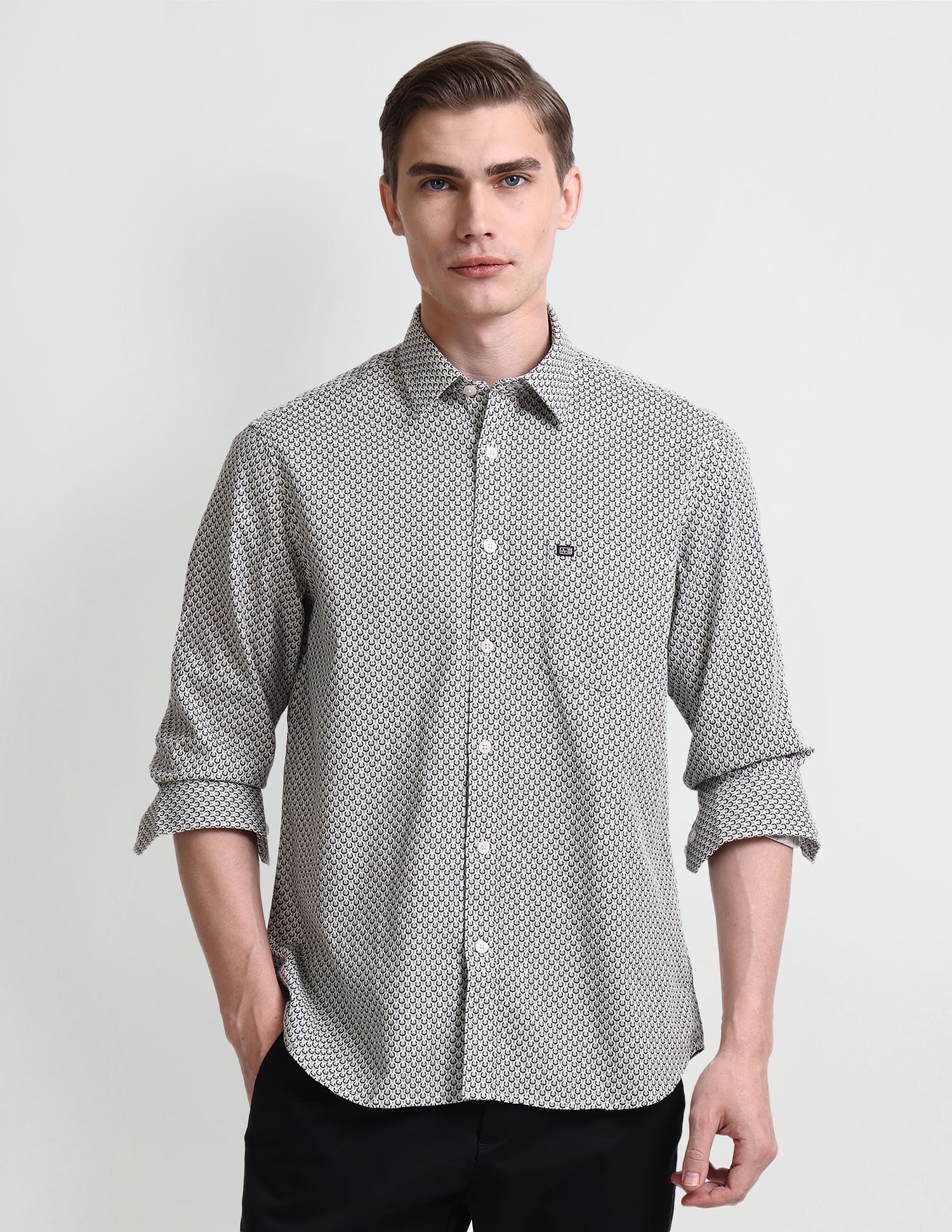 Arrow Sport Point Collar Floral Print Shirt