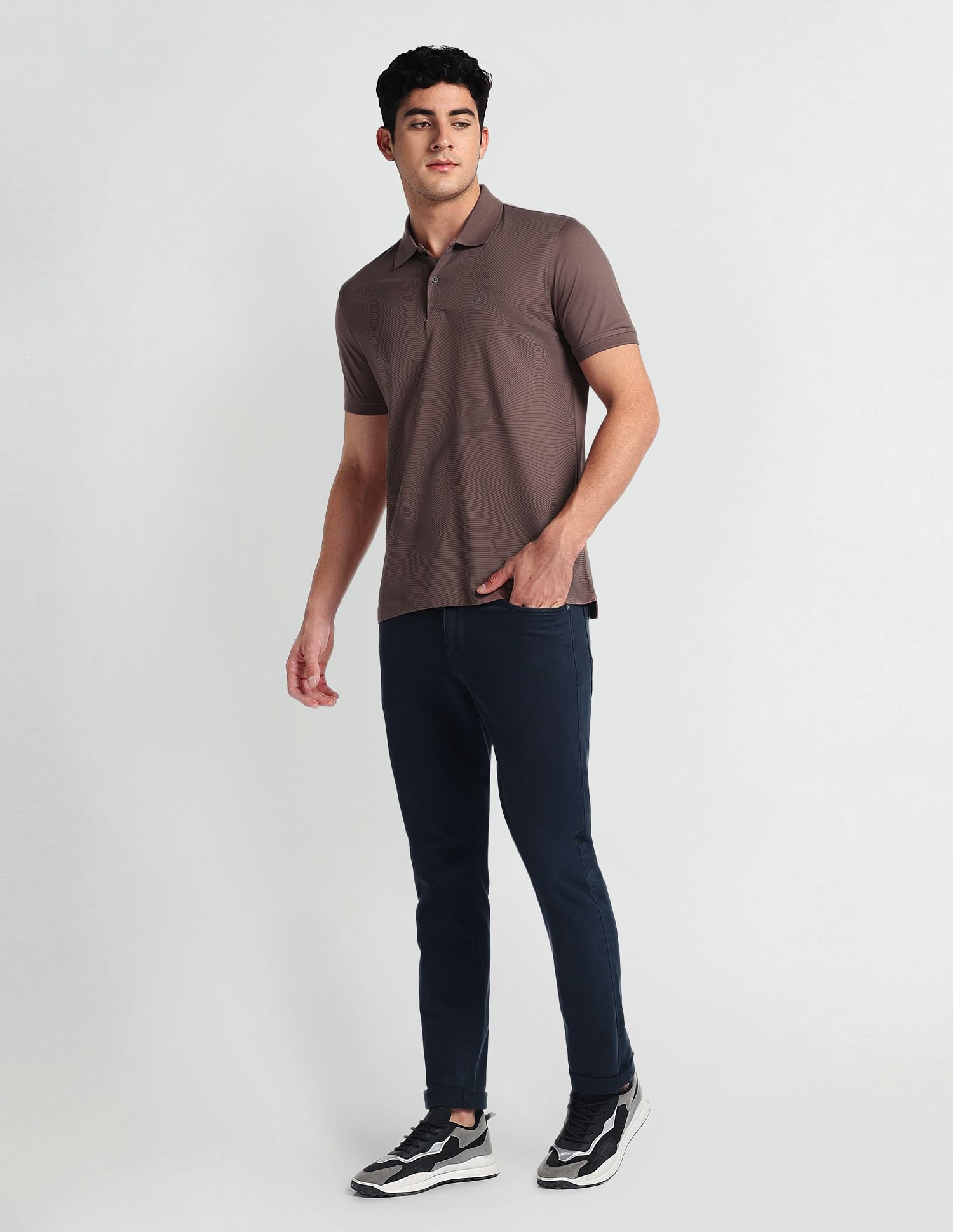 Arrow Newyork Pure Cotton Abstract Polo Shirt