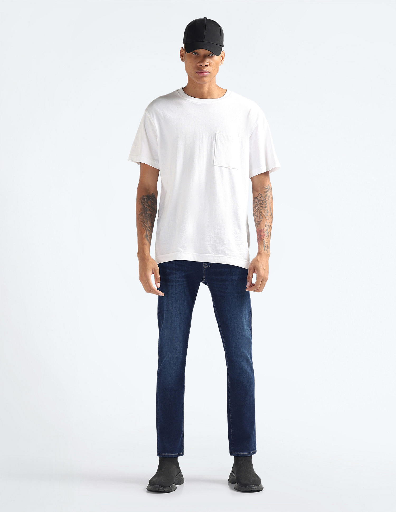 Flying Machine Michael Slim Tapered Stone Wash Jeans