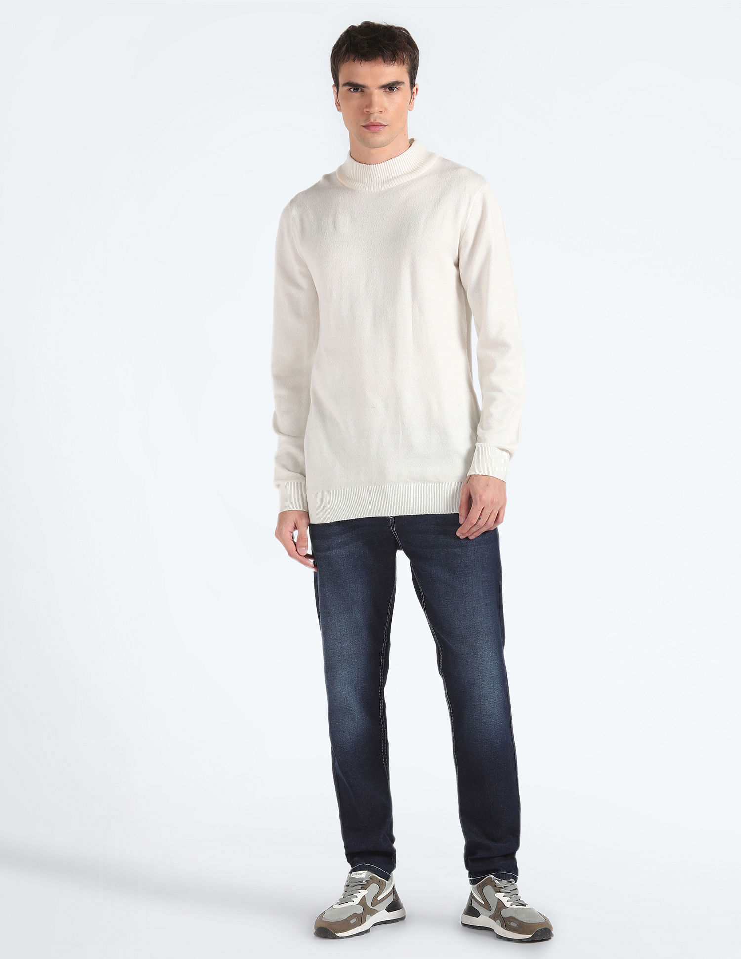 Flying Machine Slash Slim Tapered Fit Whiskered Jeans