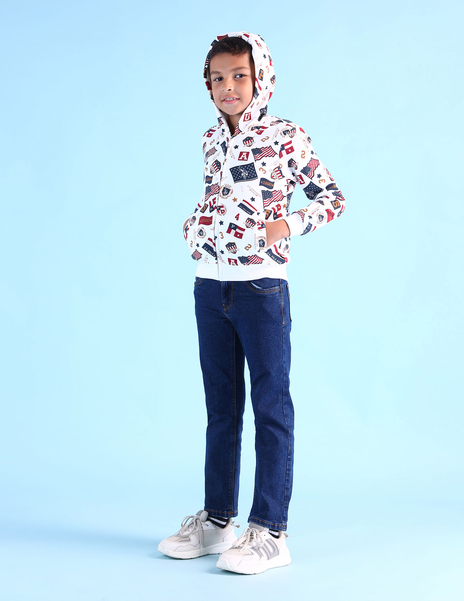 U.S. Polo Assn. Kids Boys Brand Printed Regular Fit Sweatshirt