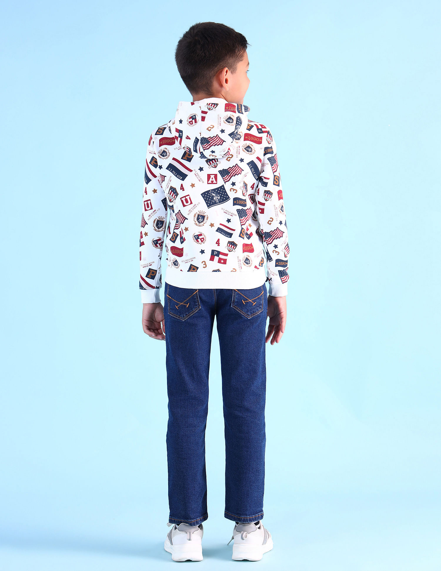 U.S. Polo Assn. Kids Boys Brand Printed Regular Fit Sweatshirt