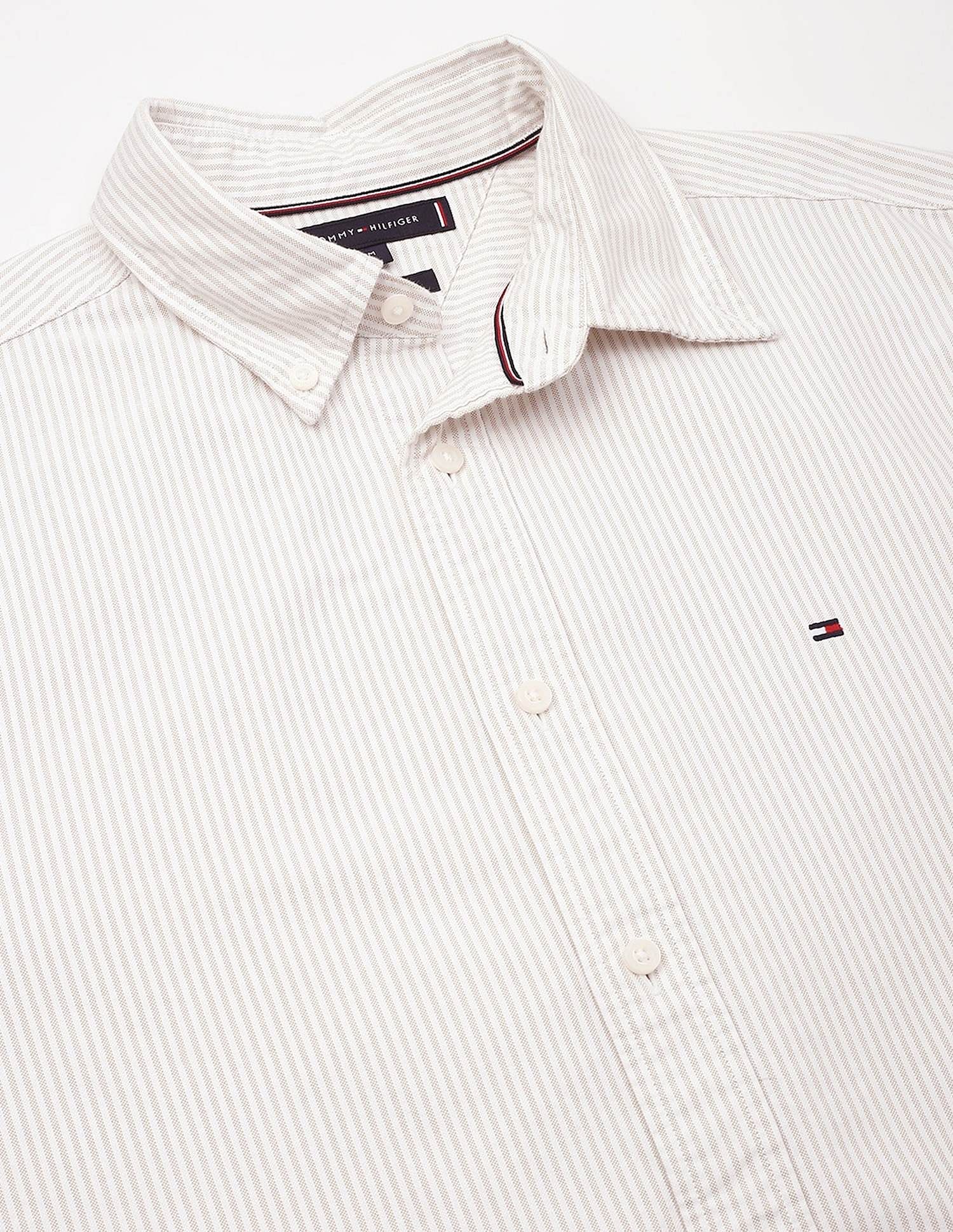 Tommy Hilfiger Striped Regular-Fit Oxford Woven Shirt