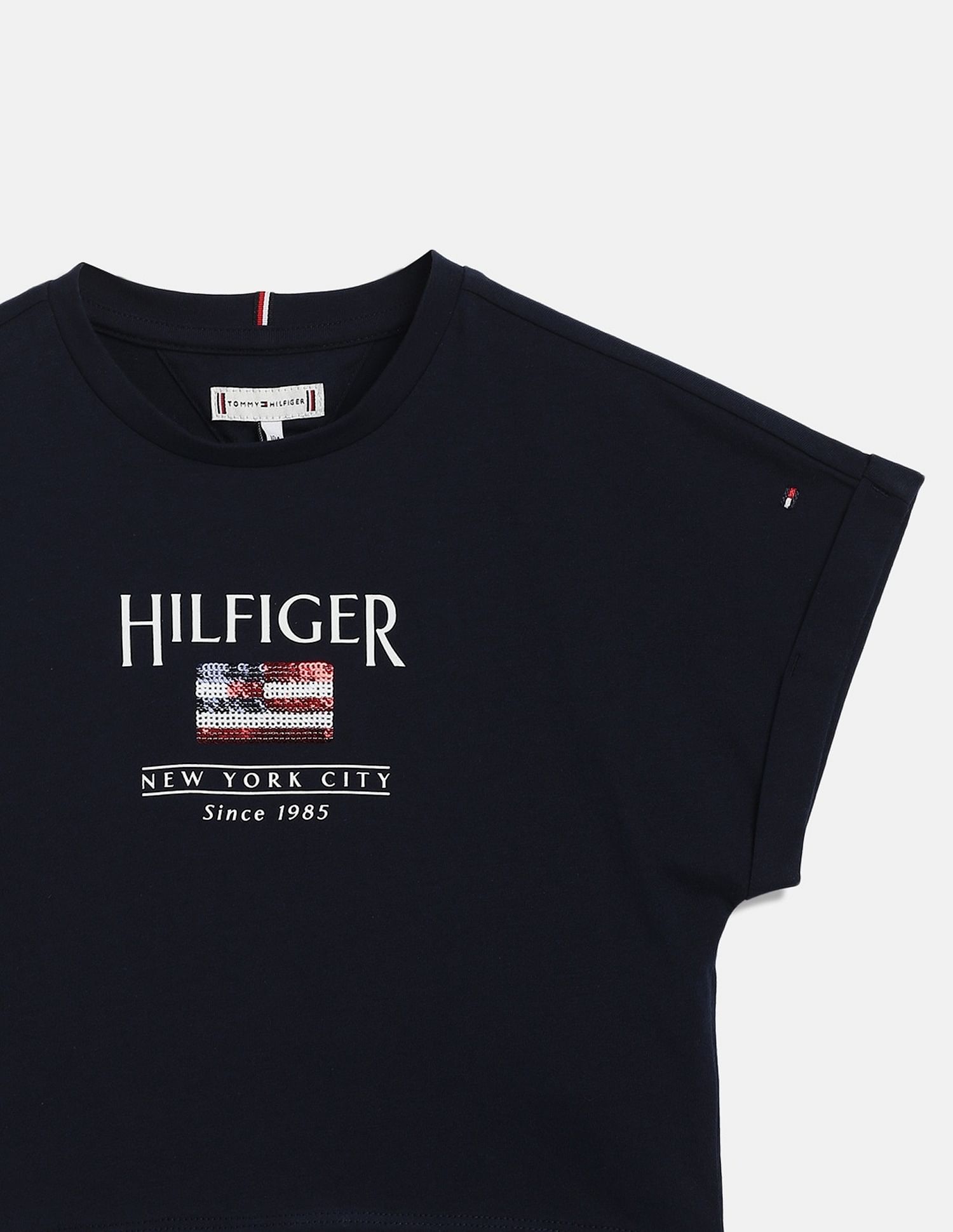 Tommy Hilfiger Kids Girls Logo Relaxed-Fit Cotton T-Shirt