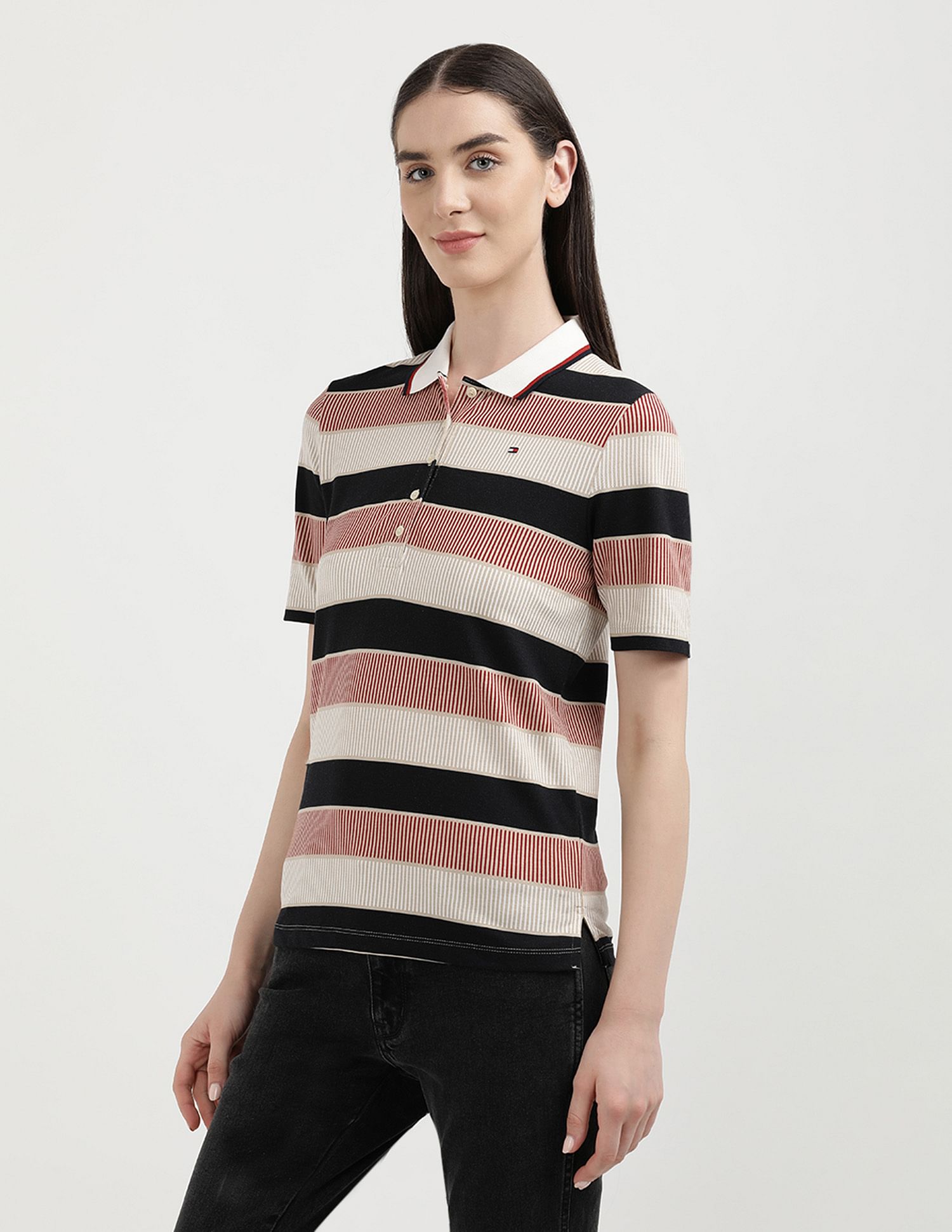 Tommy Hilfiger Regular Fit Horizontal Striped Polo Shirt
