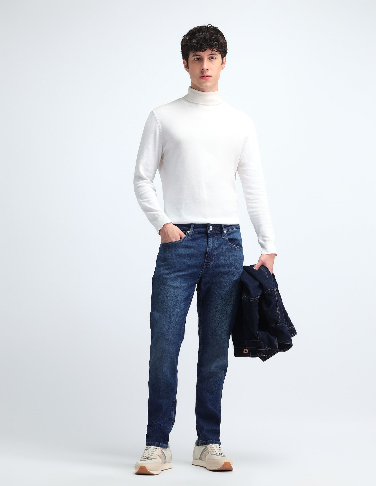 Flying Machine Slash Slim Tapered Fit Jeans